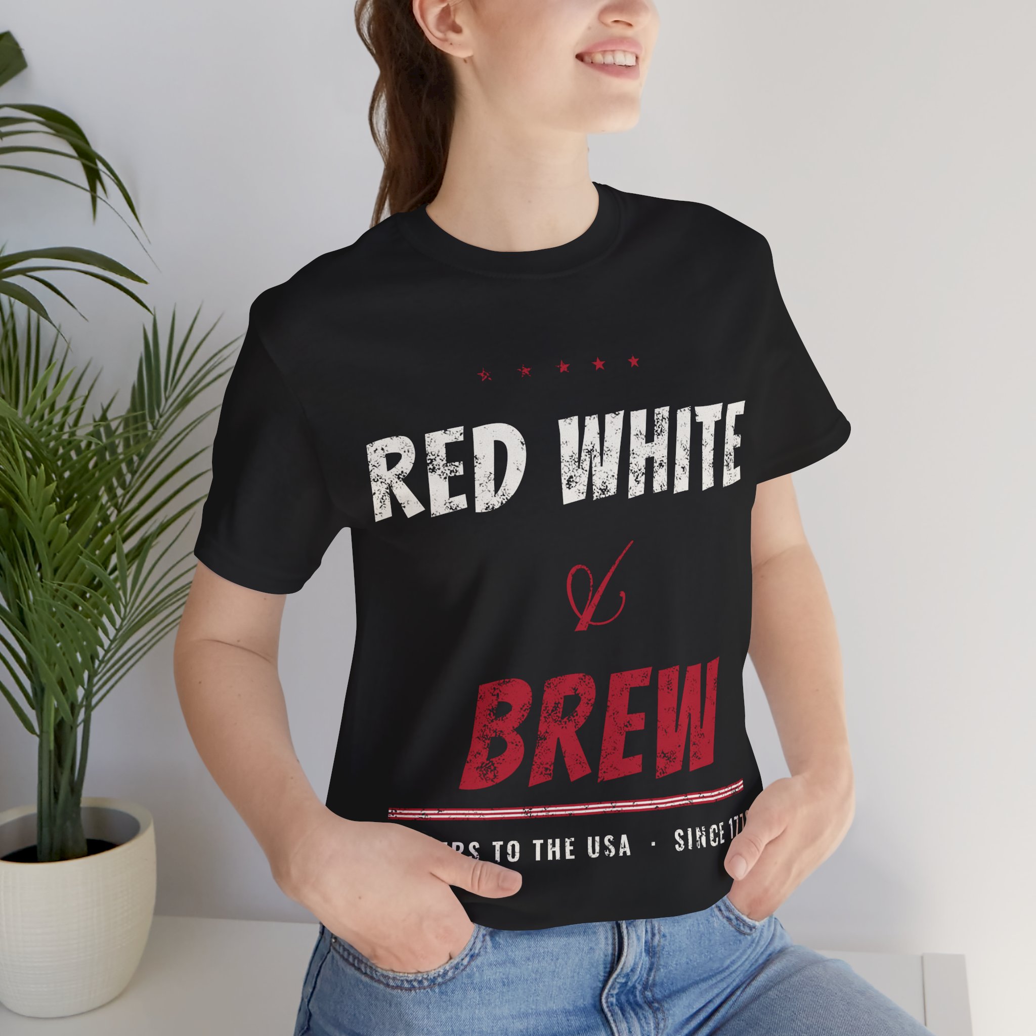 Red White and Brew Soft Cotton Tee - Image 12