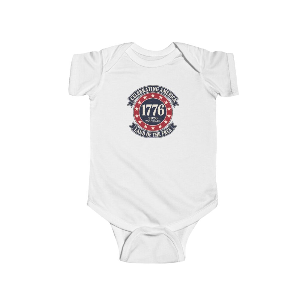 1776 to 2026, 250 Years of Freedom Baby Bodysuit
