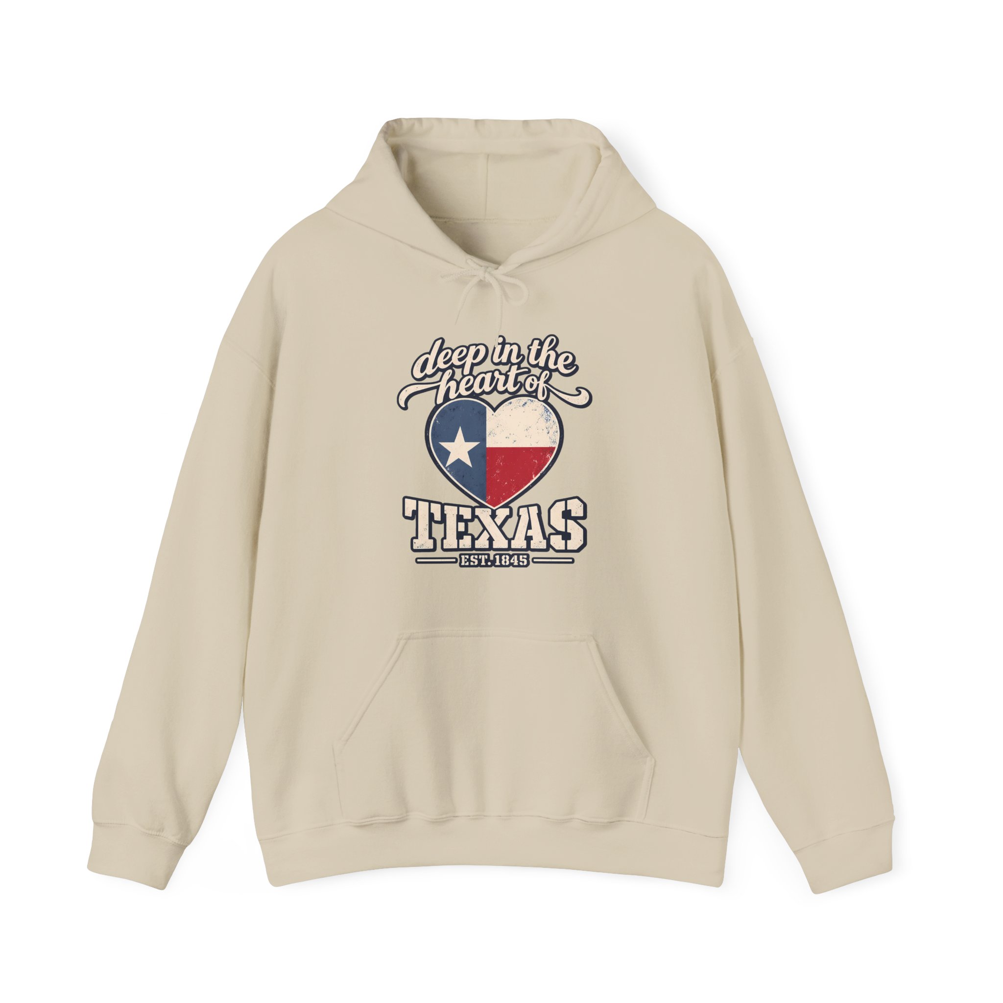Deep in the Heart of Texas Hoodie in Sand, front view