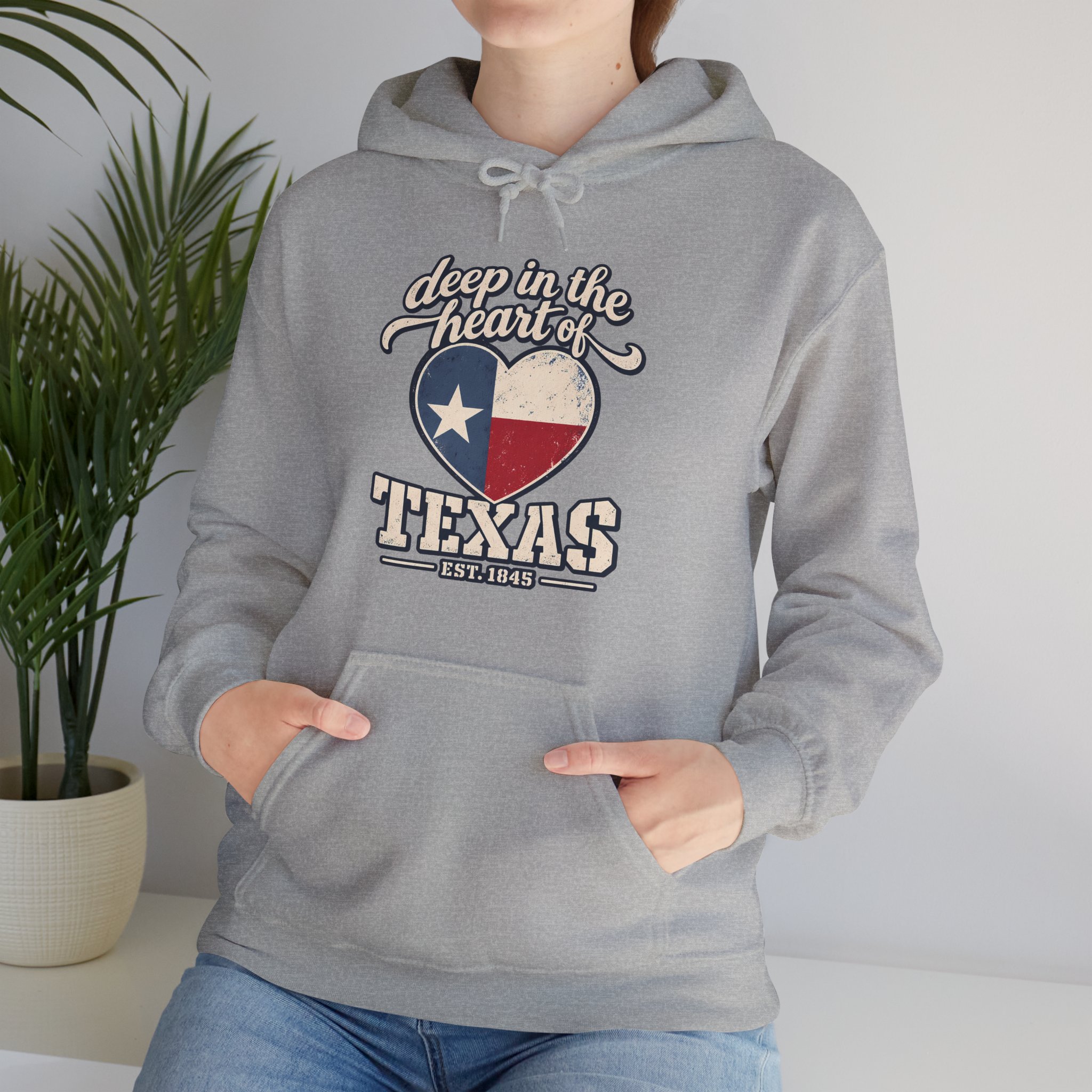 Deep in the Heart of Texas Hoodie in Sport Grey, lifestyle photo