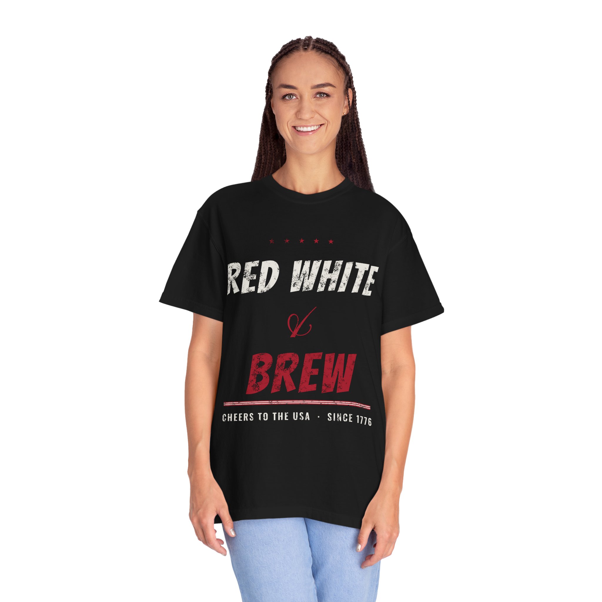 Red White and Brew Comfort Colors Tee - Image 12
