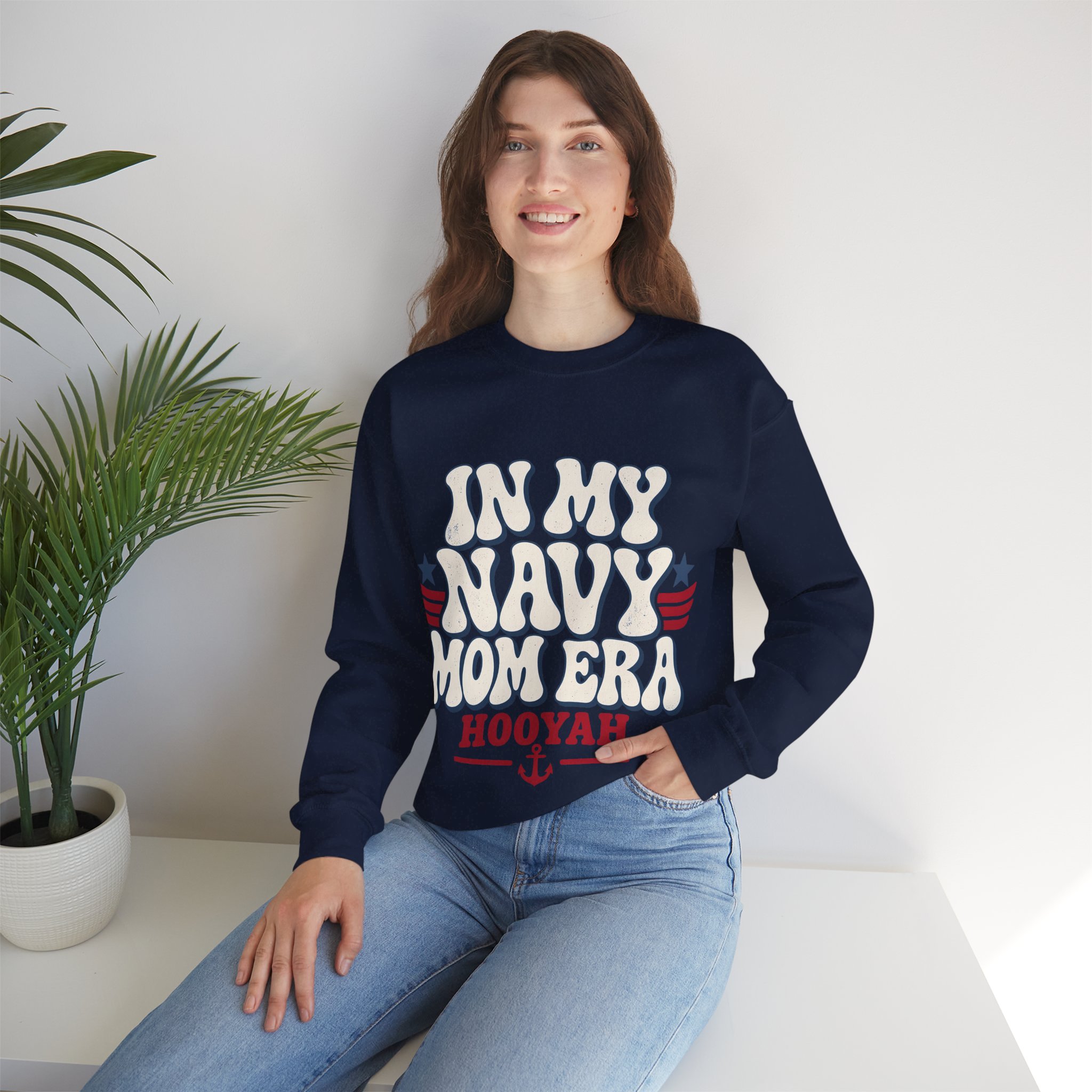 In My Navy Mom Era Crewneck Sweatshirt - Image 2