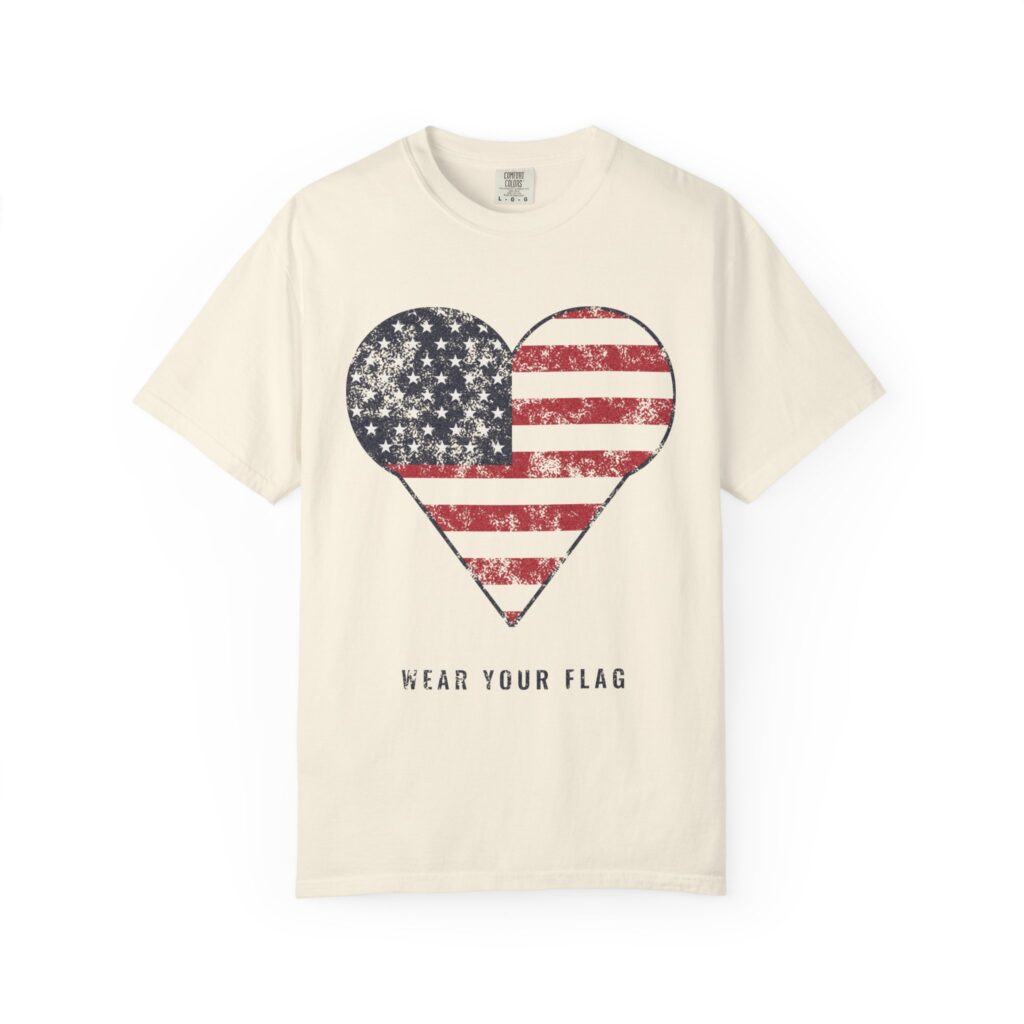 Flag Heart Comfort Colors Tee