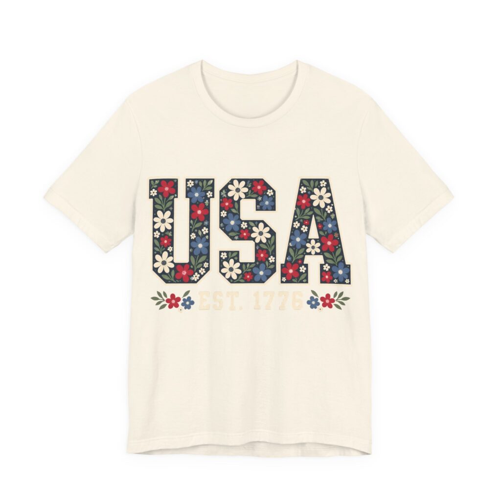 USA Floral Est. 1776 Soft Cotton Tee