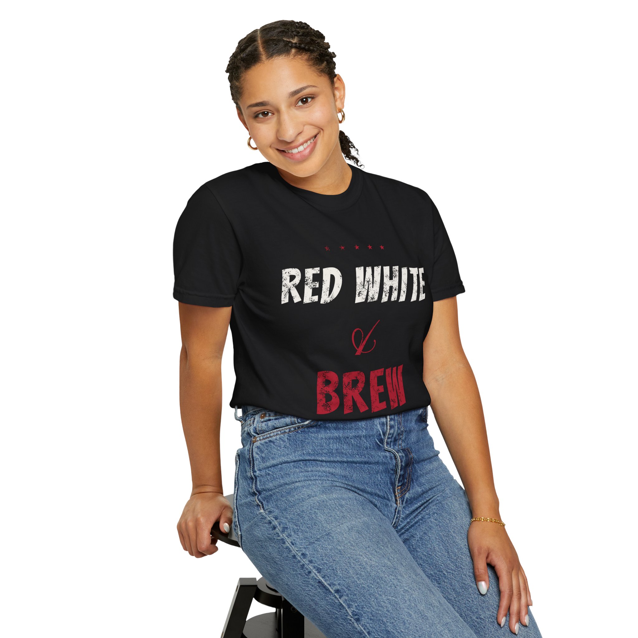 Red White and Brew Comfort Colors Tee - Image 3
