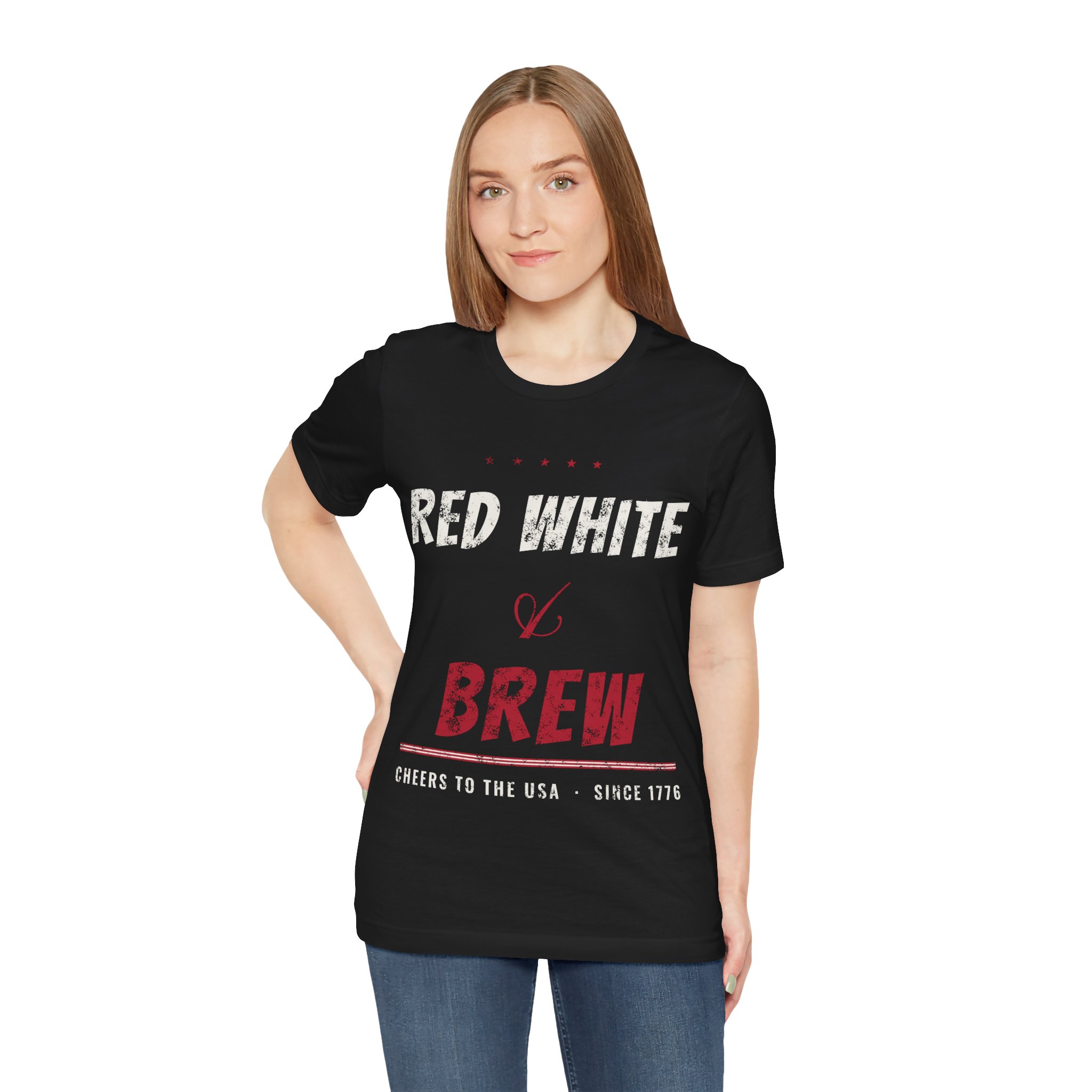 Red White and Brew Soft Cotton Tee - Image 3