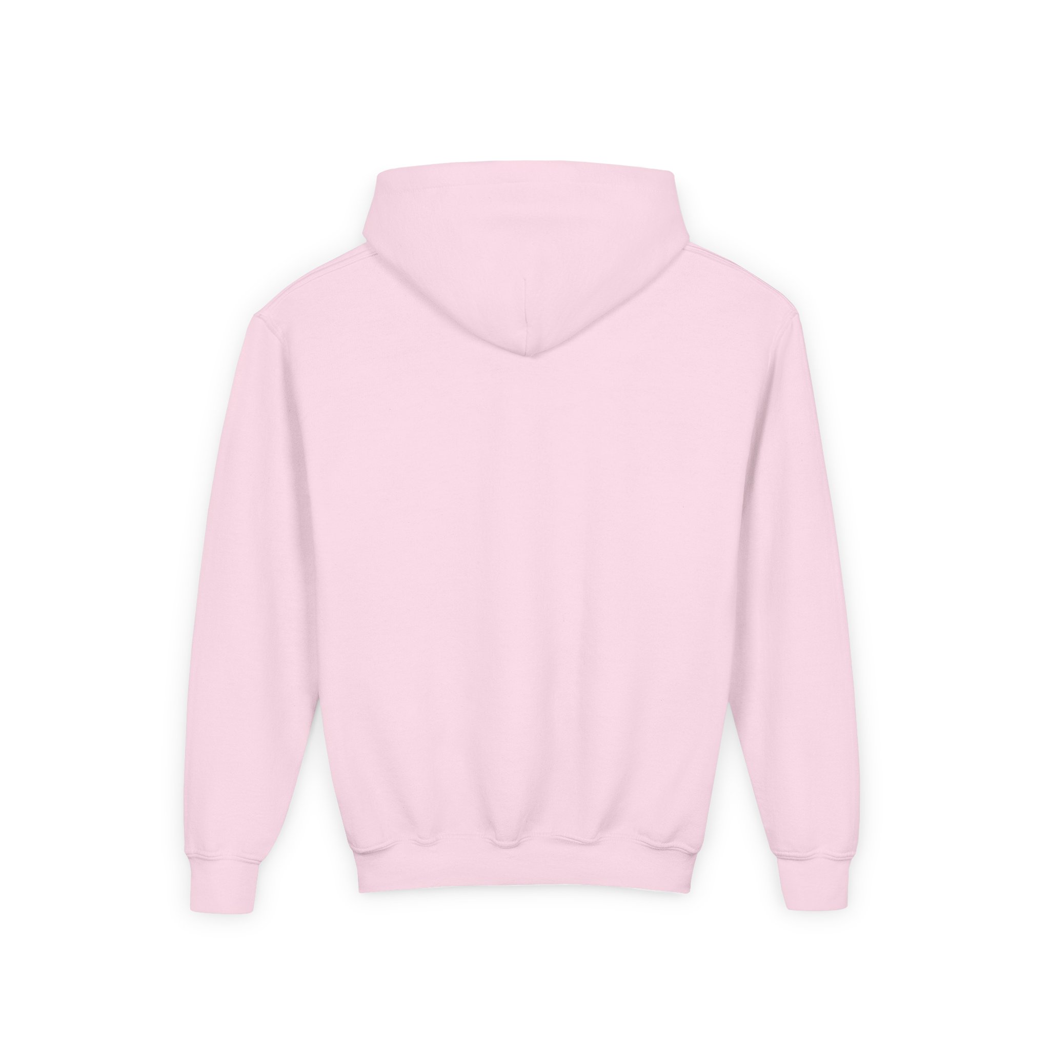 Deep in the Heart of Texas Youth Hoodie in Light Pink, back view