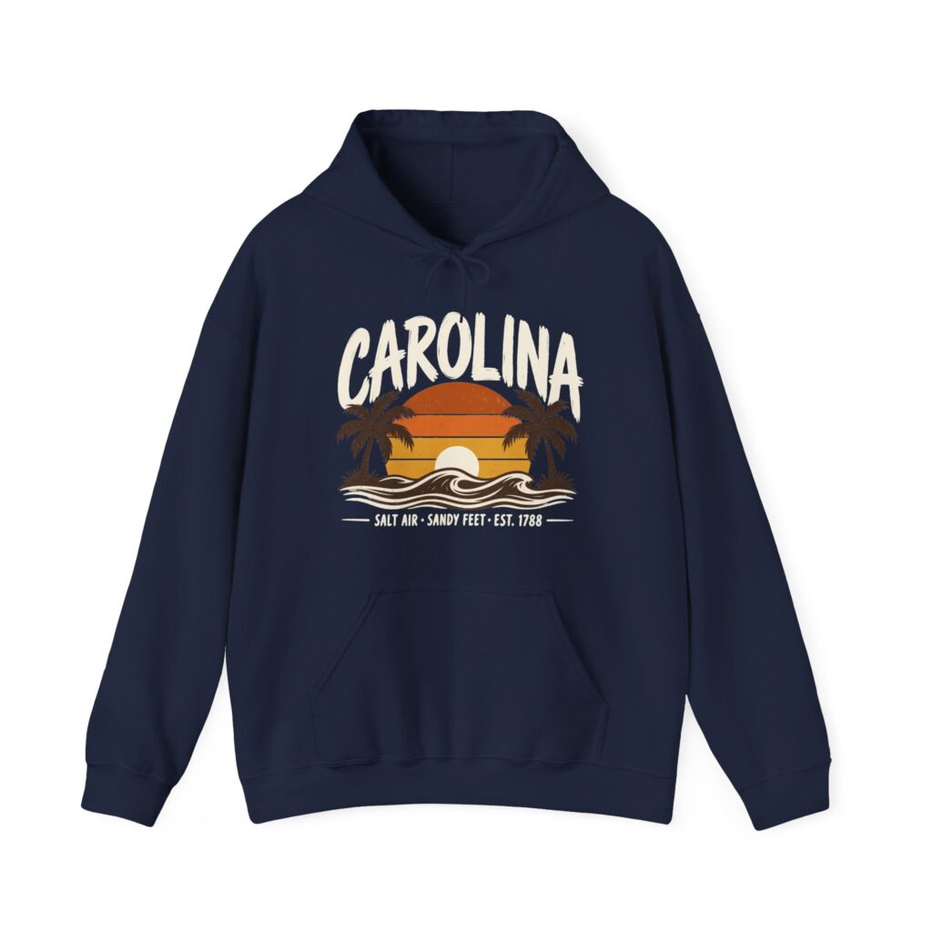 Carolina Salt Air Hoodie in Navy, front view