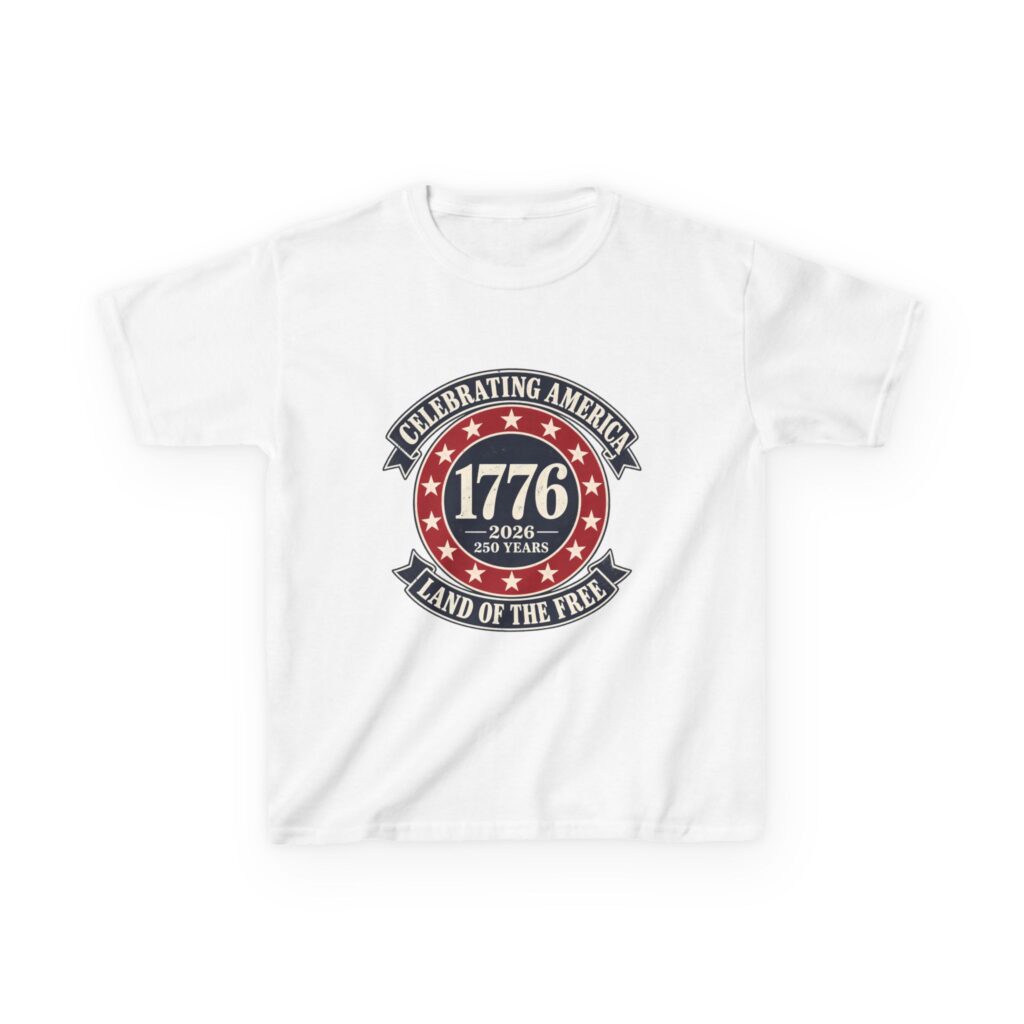 1776 to 2026, 250 Years of Freedom Kids Tee