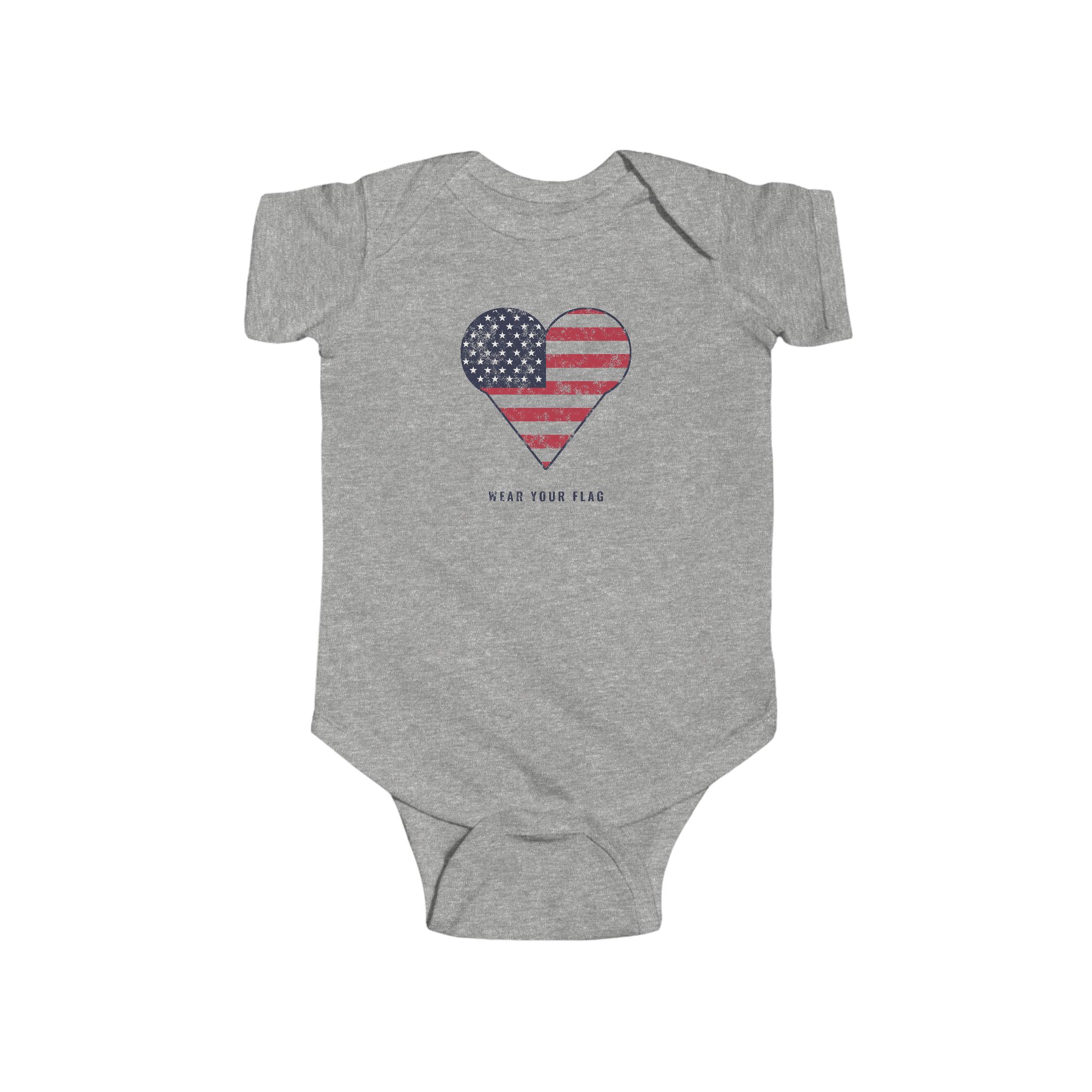 Flag Heart Baby Bodysuit - Image 4