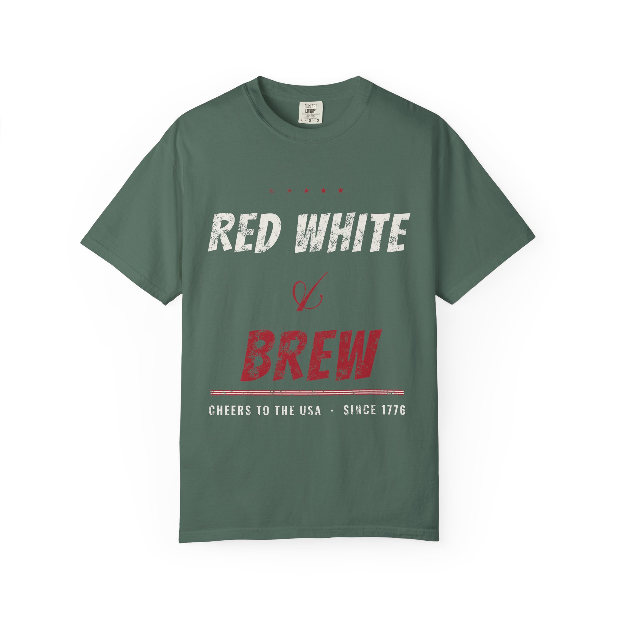 Red White and Brew Comfort Colors Tee - Image 8