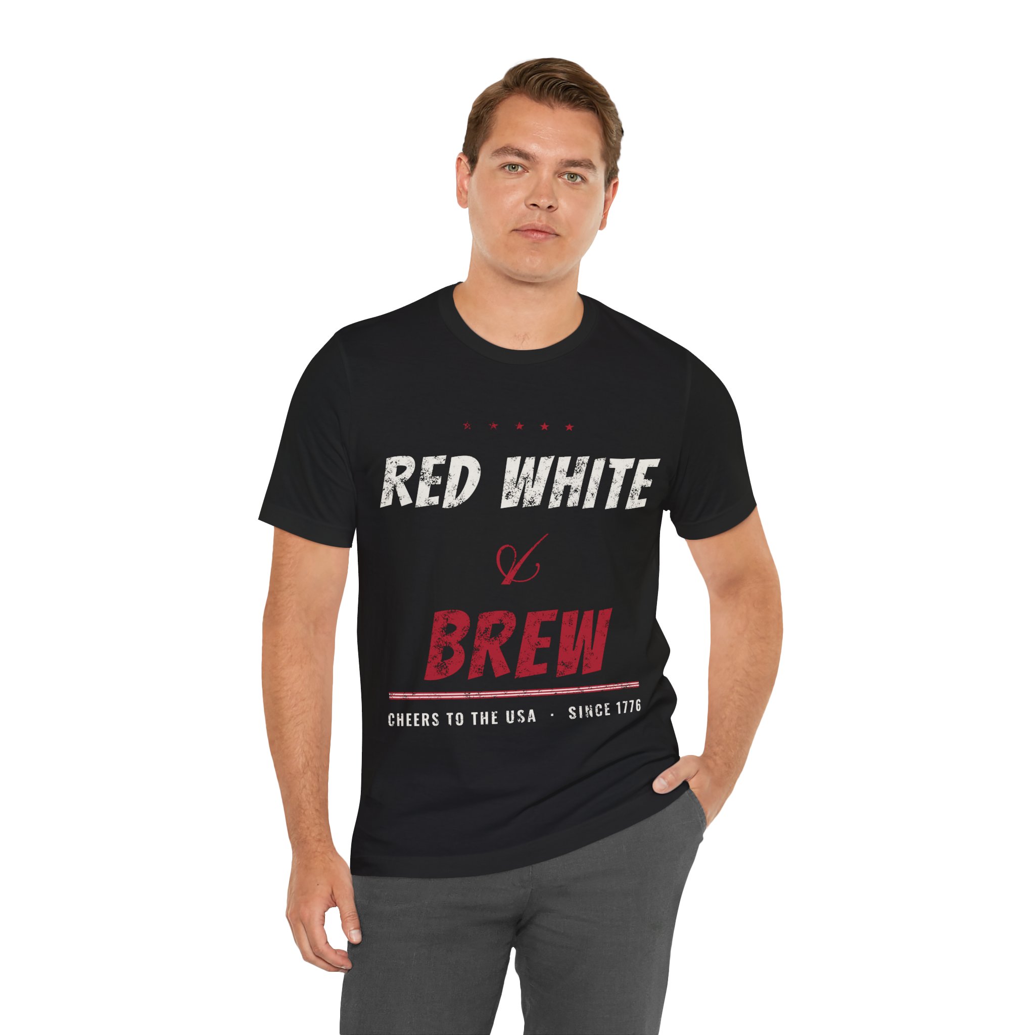Red White and Brew Soft Cotton Tee - Image 2