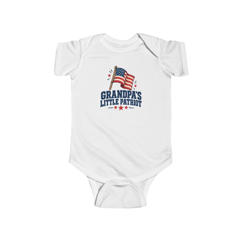Grandpa's Little Patriot Baby Bodysuit