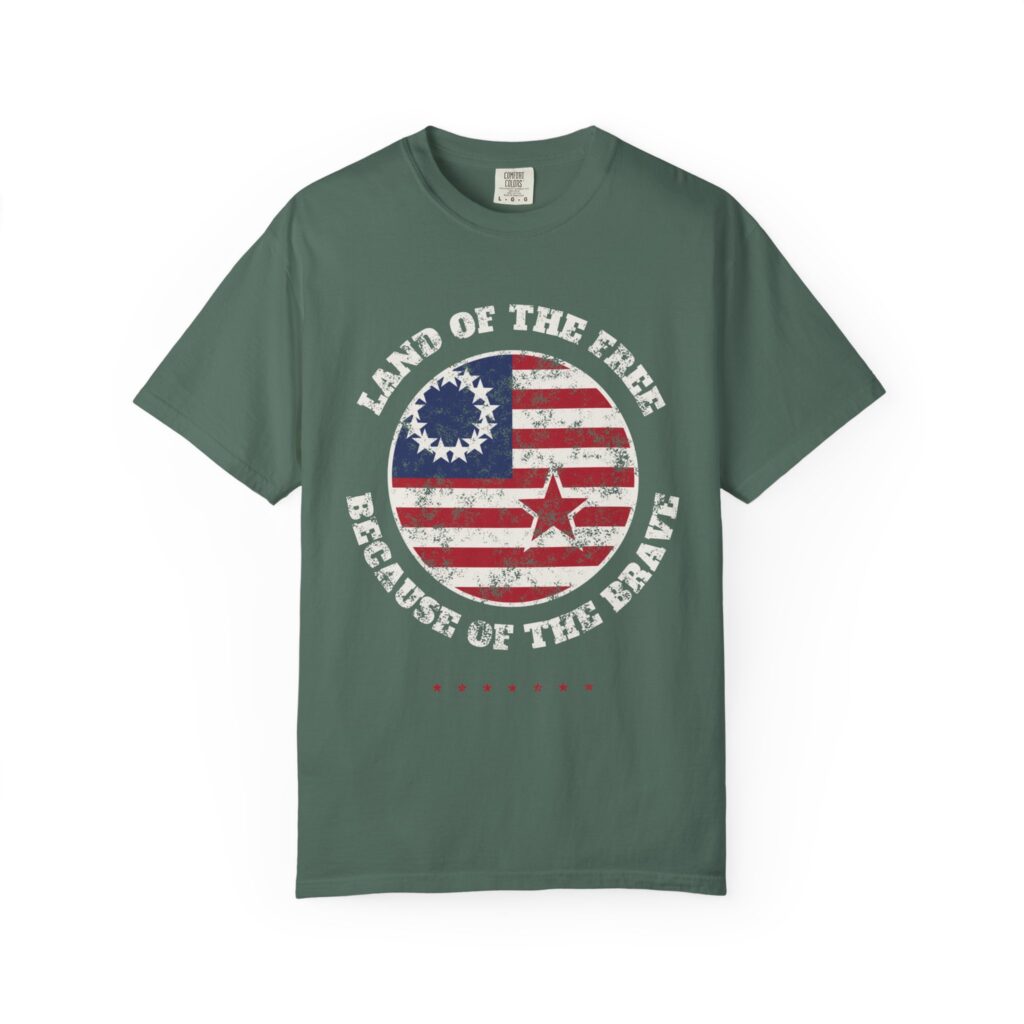 Land of the Free, Because of the Brave Comfort Colors Tee