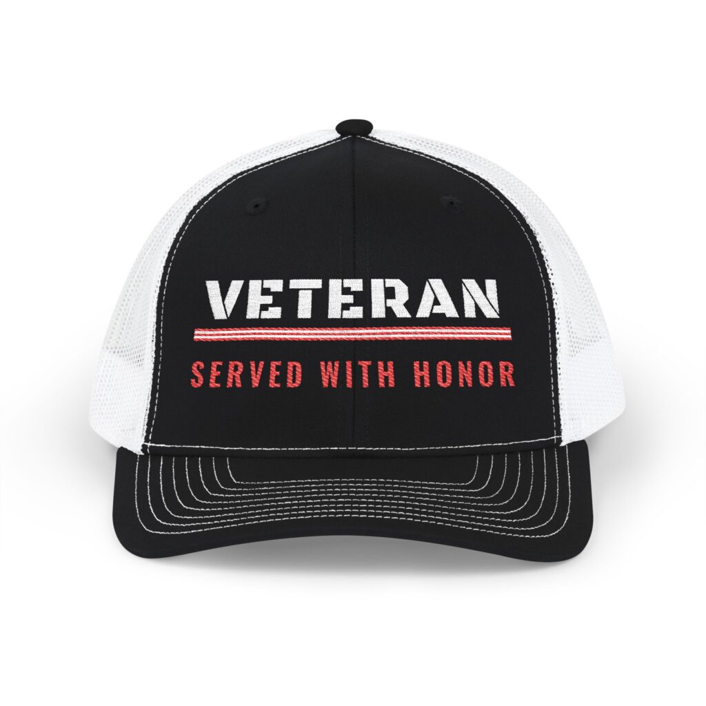 Veteran Served With Honor Embroidered Richardson 112 Trucker Hat