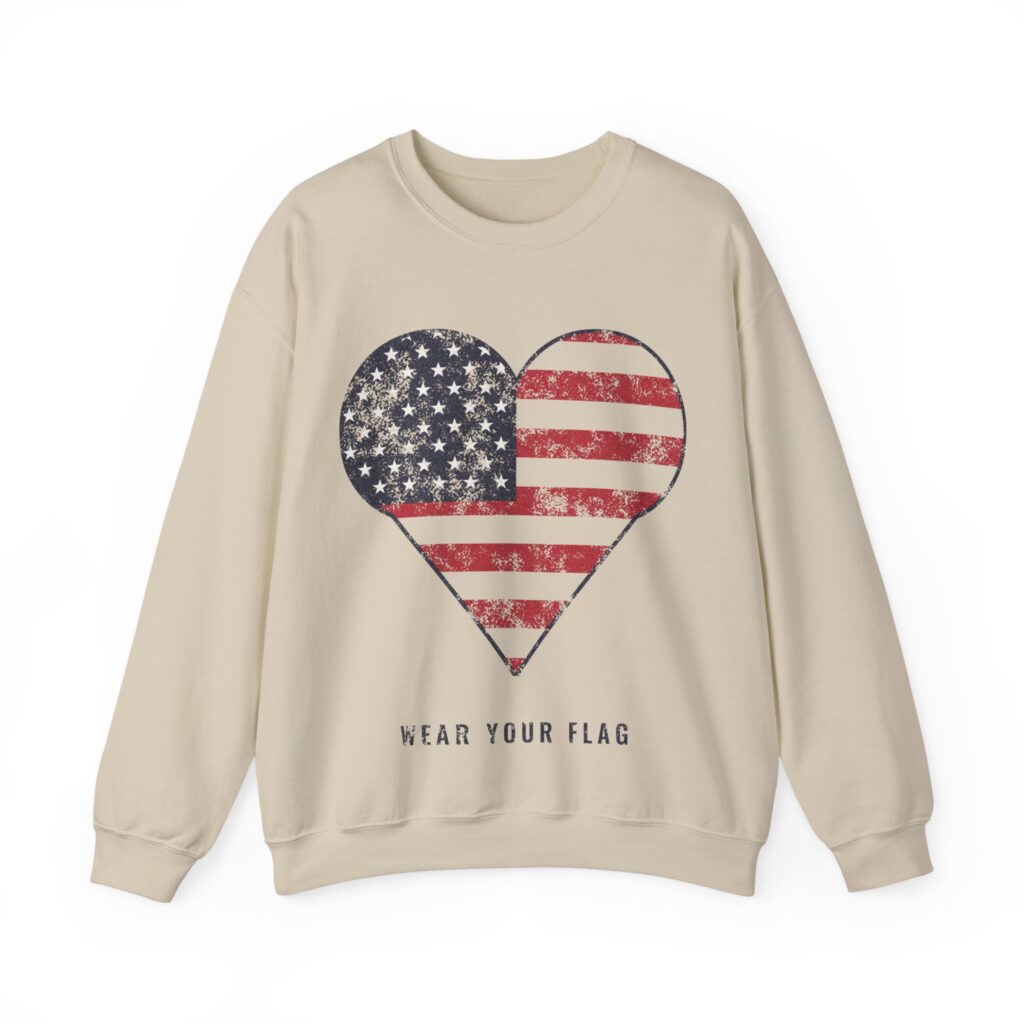 Flag Heart Crewneck Sweatshirt