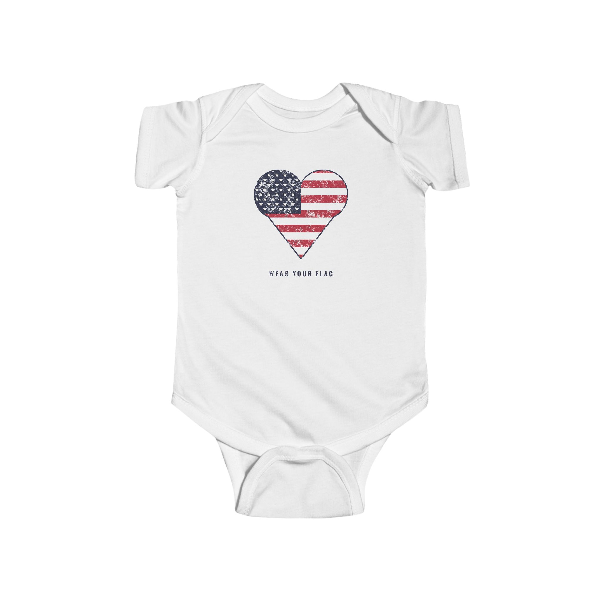 Flag Heart Baby Bodysuit