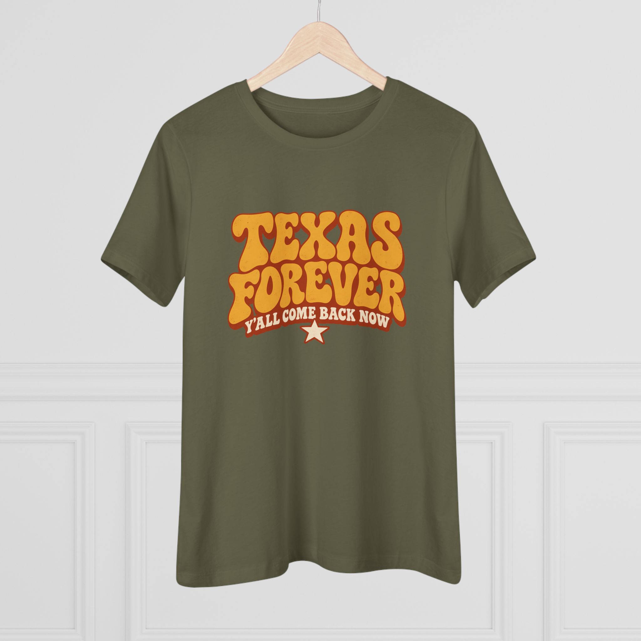 Texas Forever Women's Relaxed Tee in Military Green