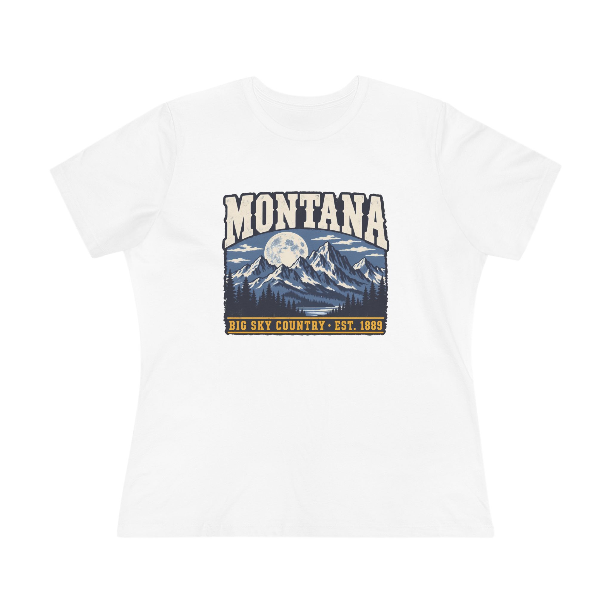Montana Big Sky Country Women's Relaxed Tee in White, front view