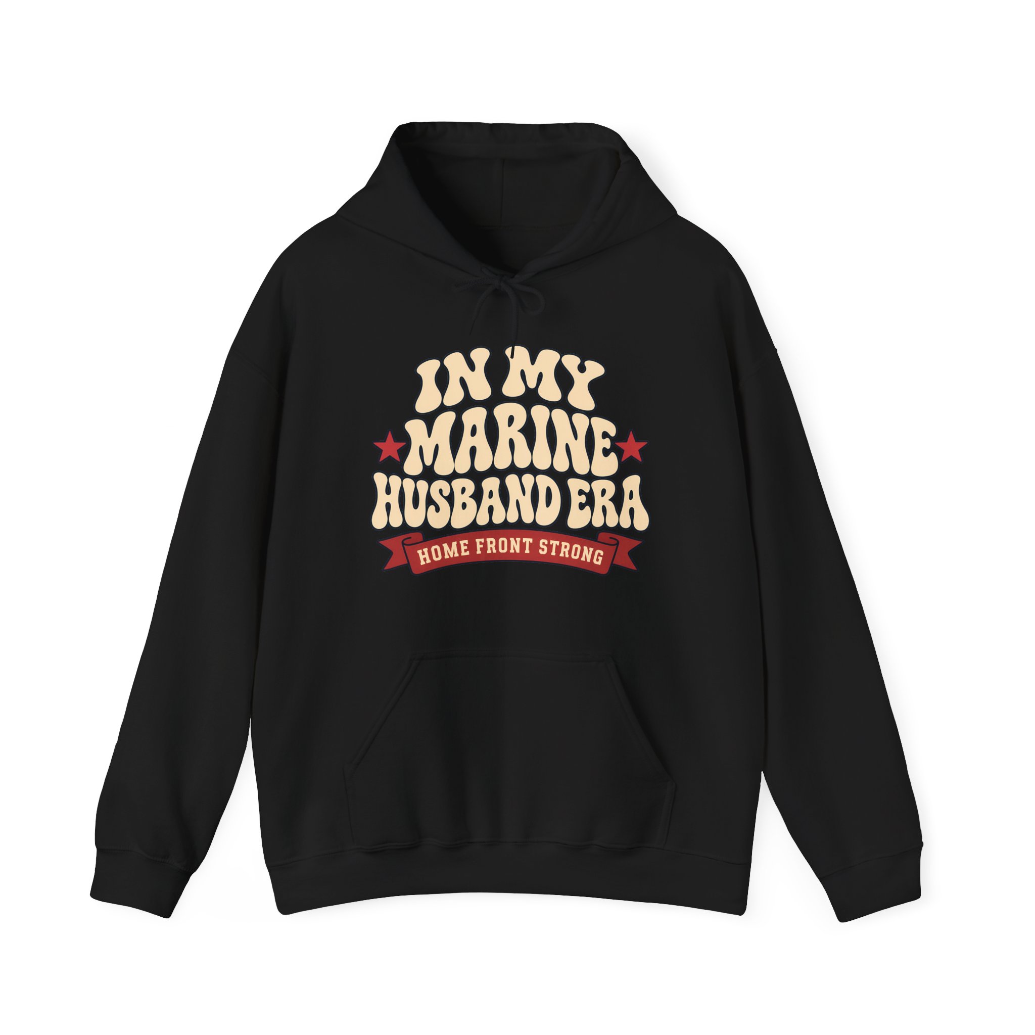 In My Marine Husband Era Hoodie in Black, front view