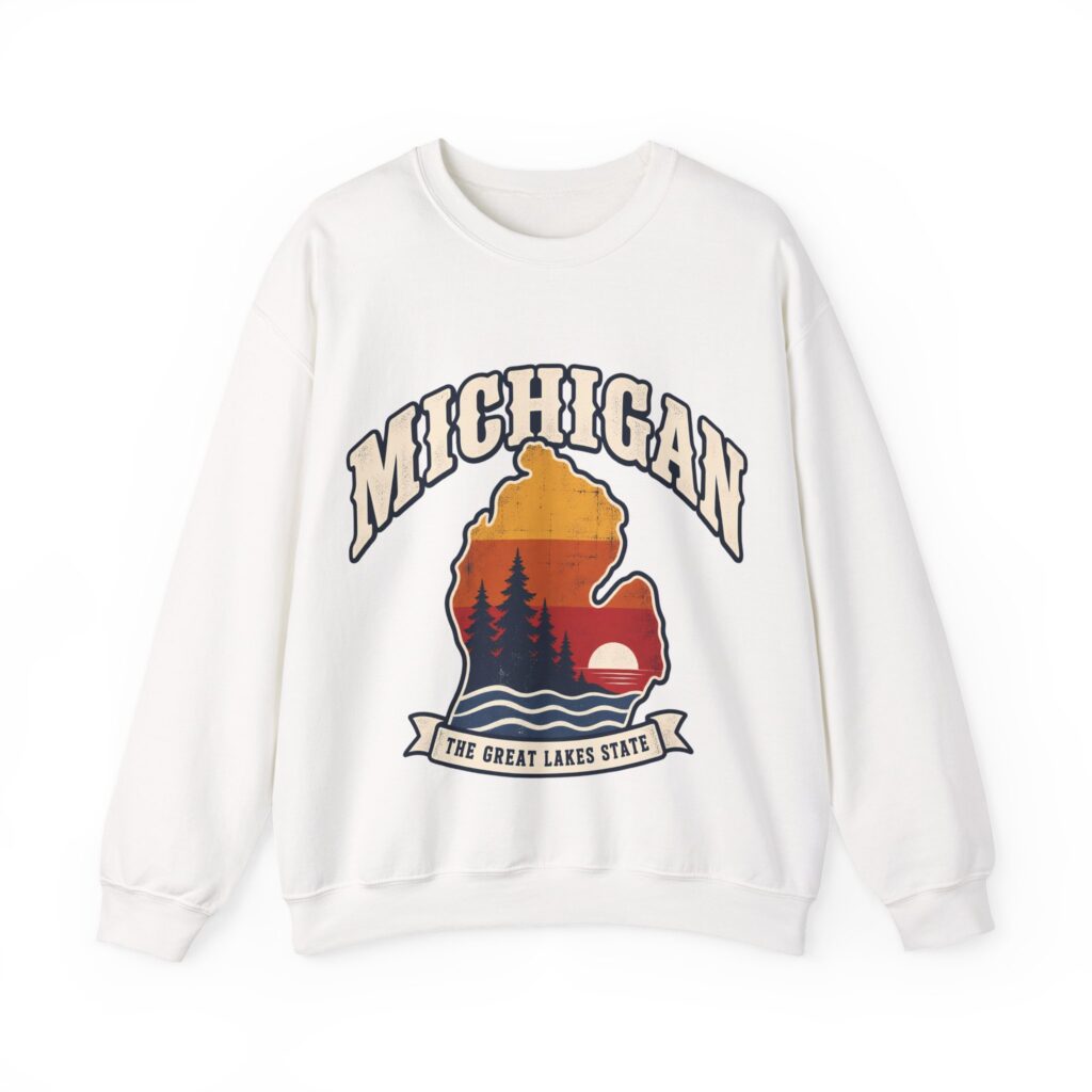 Michigan, The Great Lakes State Crewneck Sweatshirt