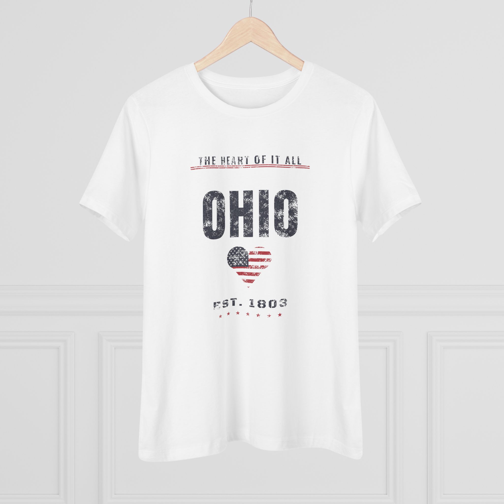 Ohio Heart of It All Women's Relaxed Tee in White