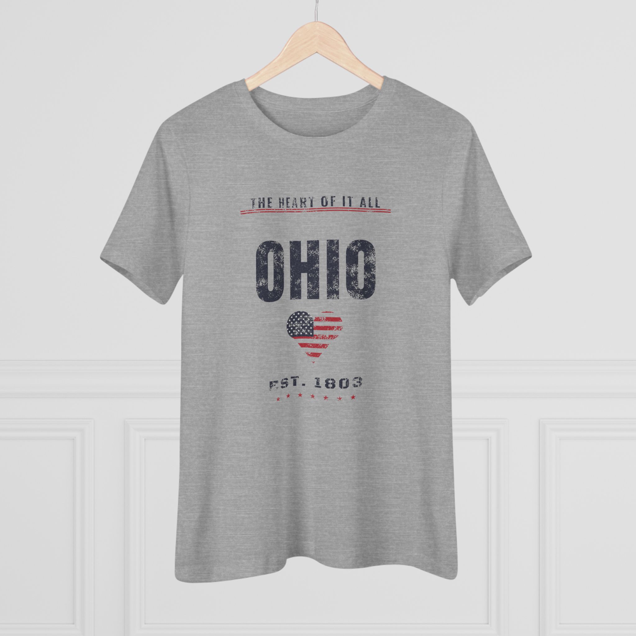 Ohio Heart of It All Women's Relaxed Tee in Athletic Heather