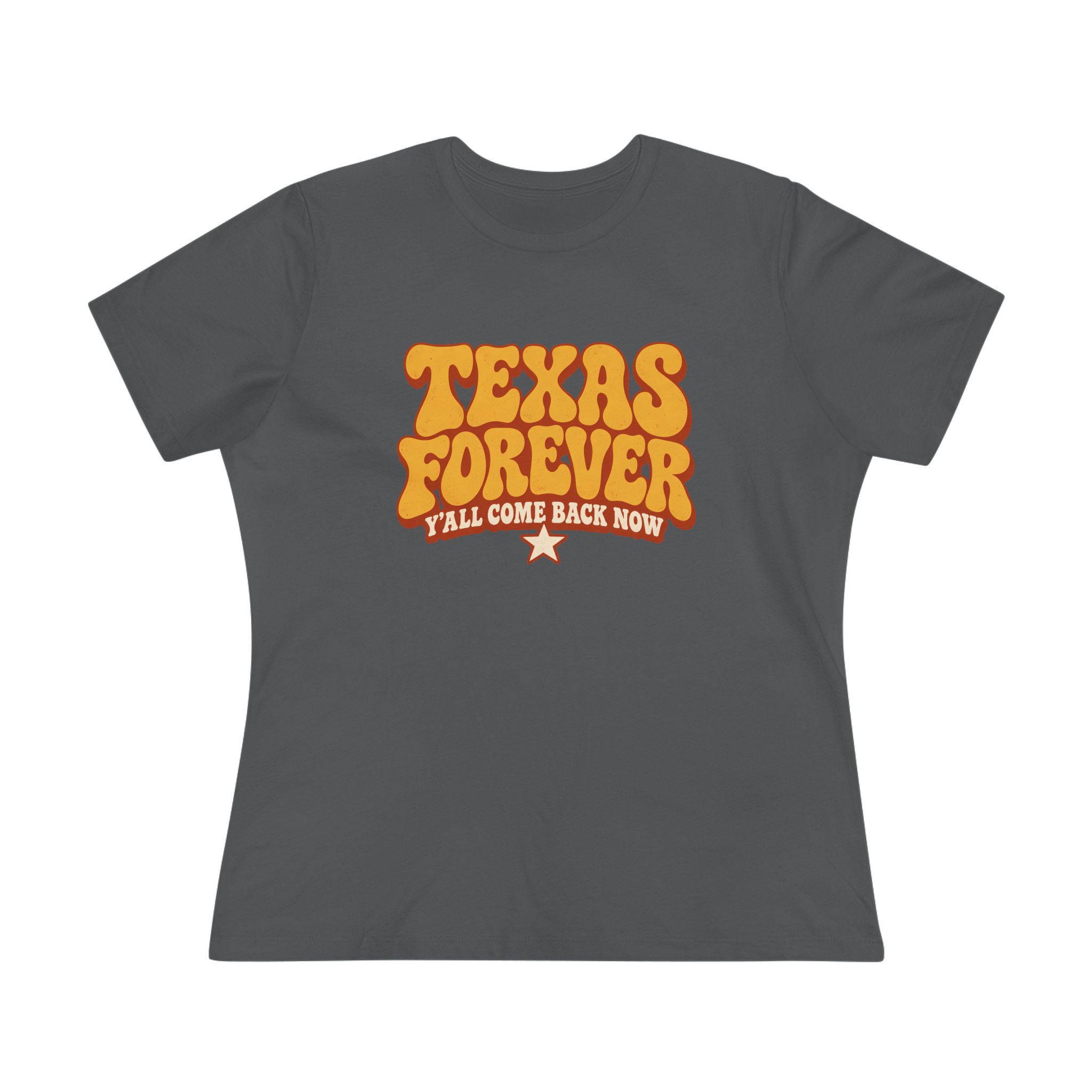 Texas Forever Women's Relaxed Tee in Asphalt, front view