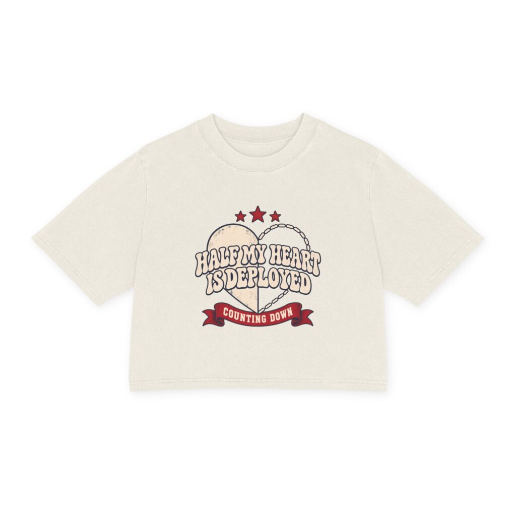 Half My Heart Is Deployed Women's Cropped Tee