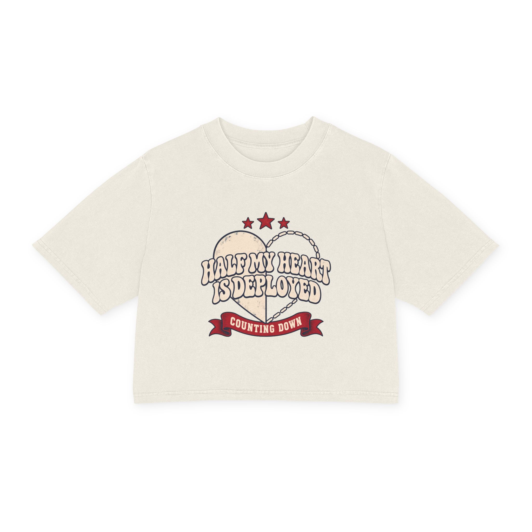 Half My Heart Is Deployed Women's Cropped Tee