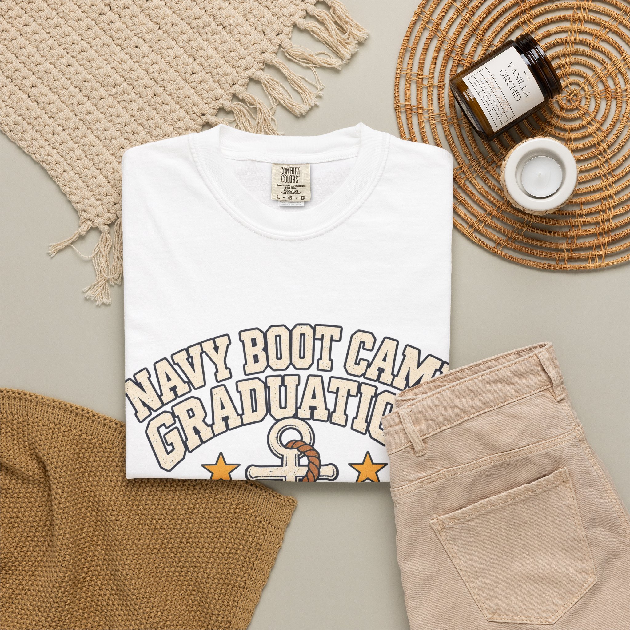 Navy Boot Camp Graduation Comfort Colors Tee - Image 4
