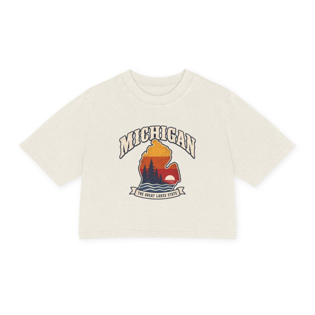Michigan, The Great Lakes State Women's Cropped Tee
