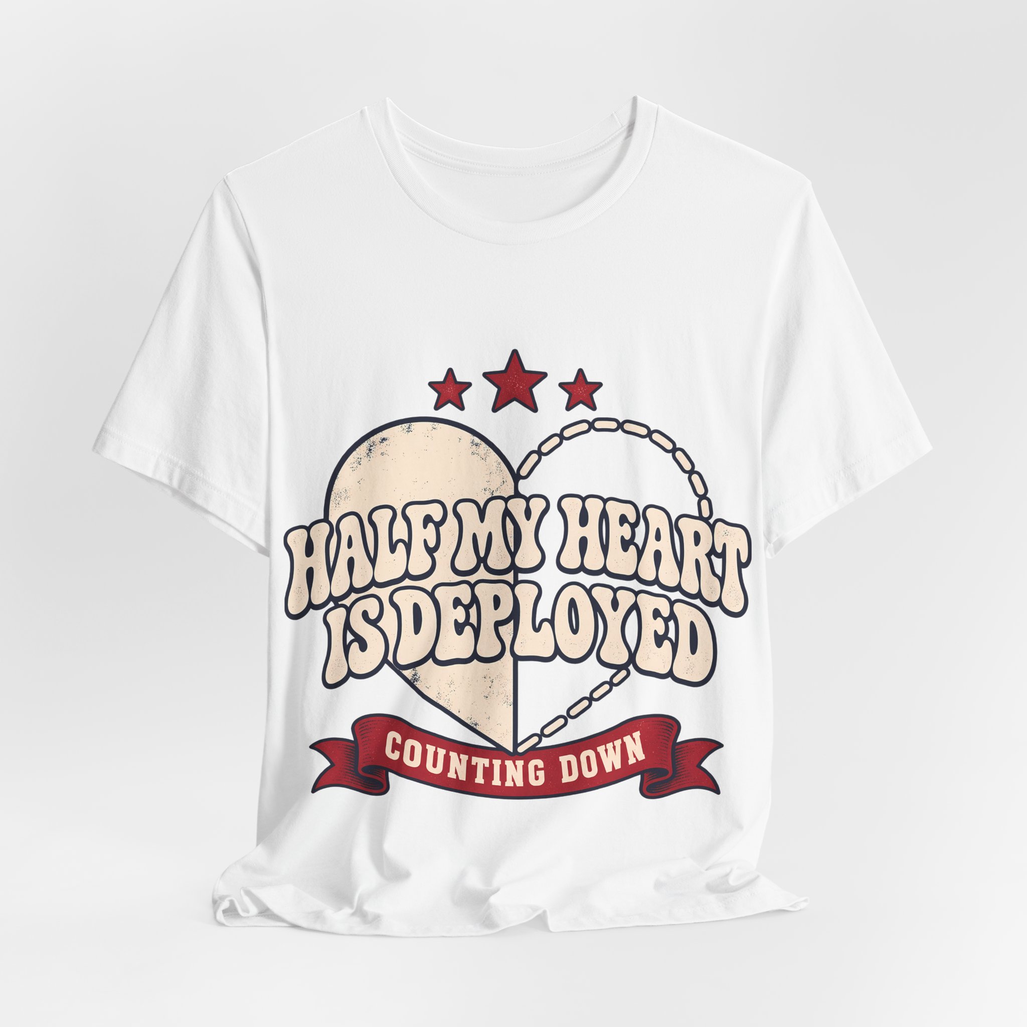 Half My Heart Is Deployed Soft Cotton Tee - Image 4
