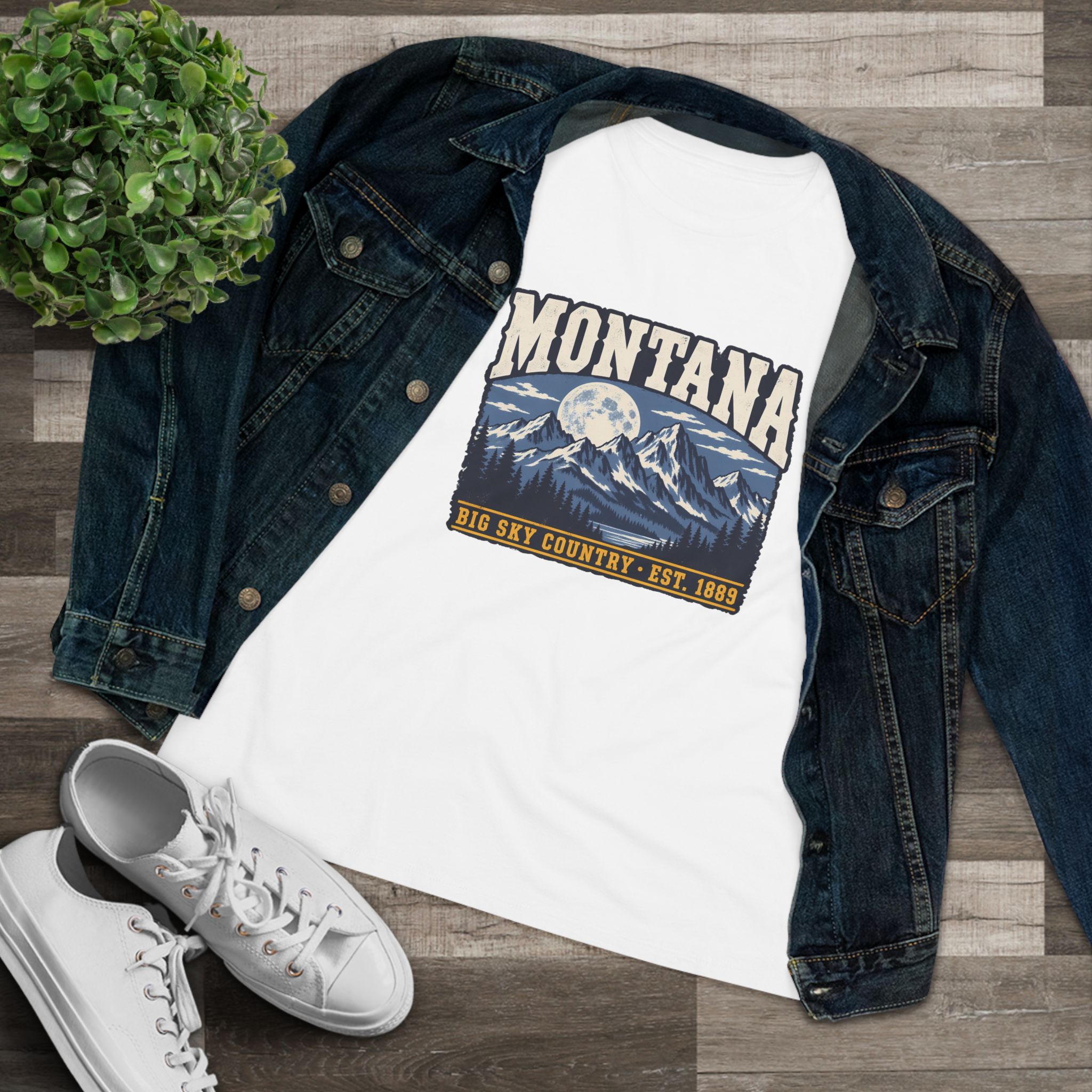 Montana Big Sky Country Women's Relaxed Tee in White
