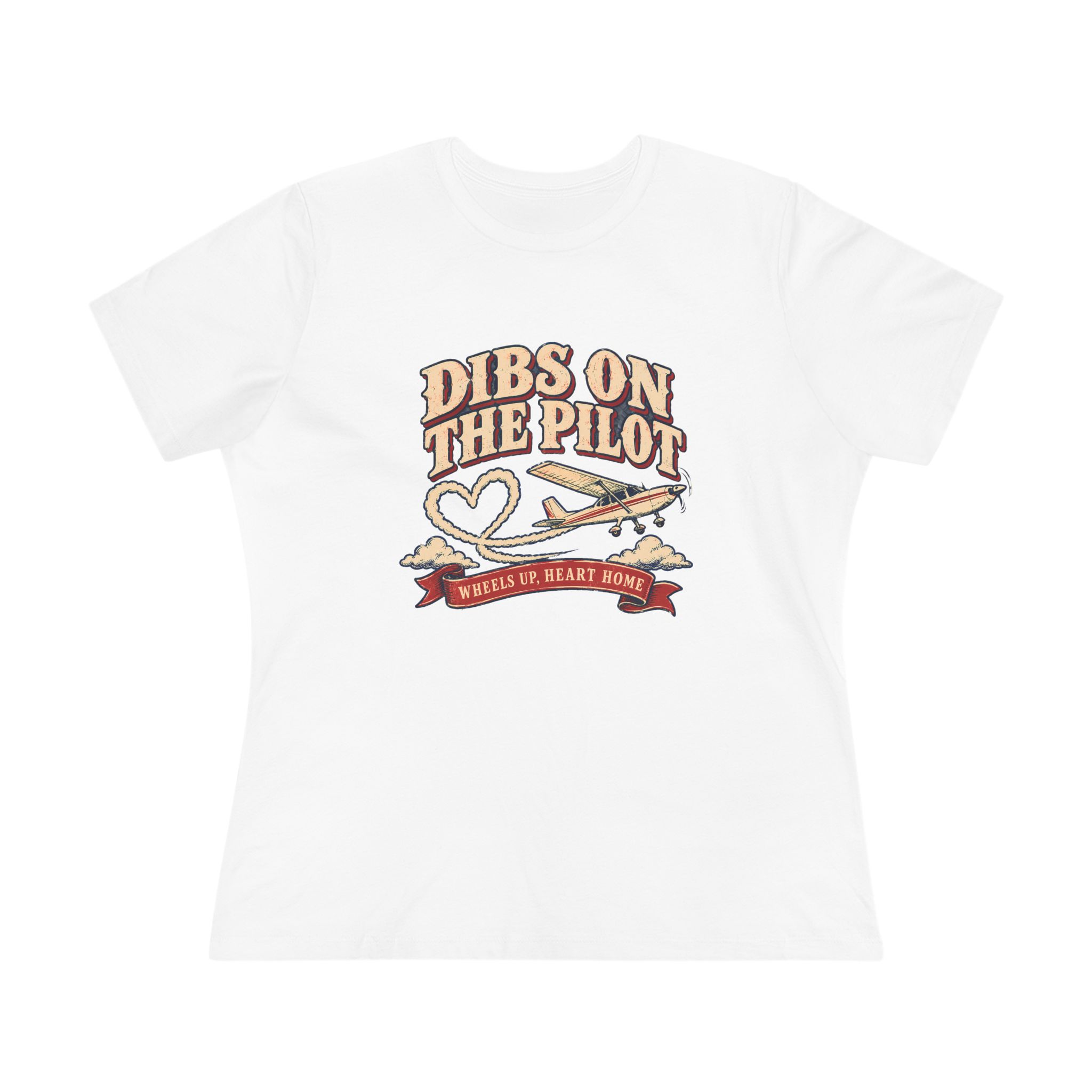 Flagzz Dibs On The Pilot tee with a propeller plane looping a heart