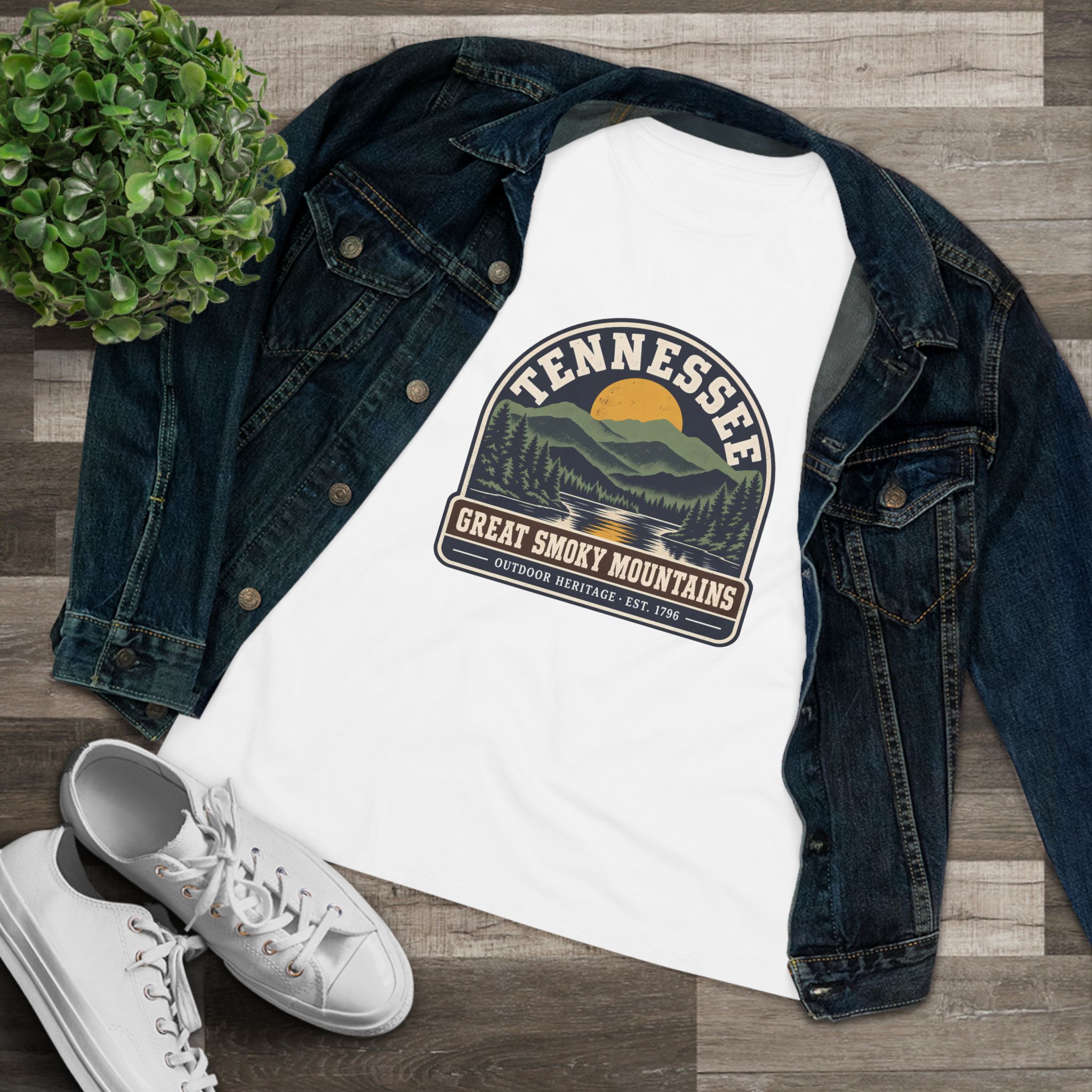 Tennessee Great Smoky Mountains Women's Relaxed Tee in White