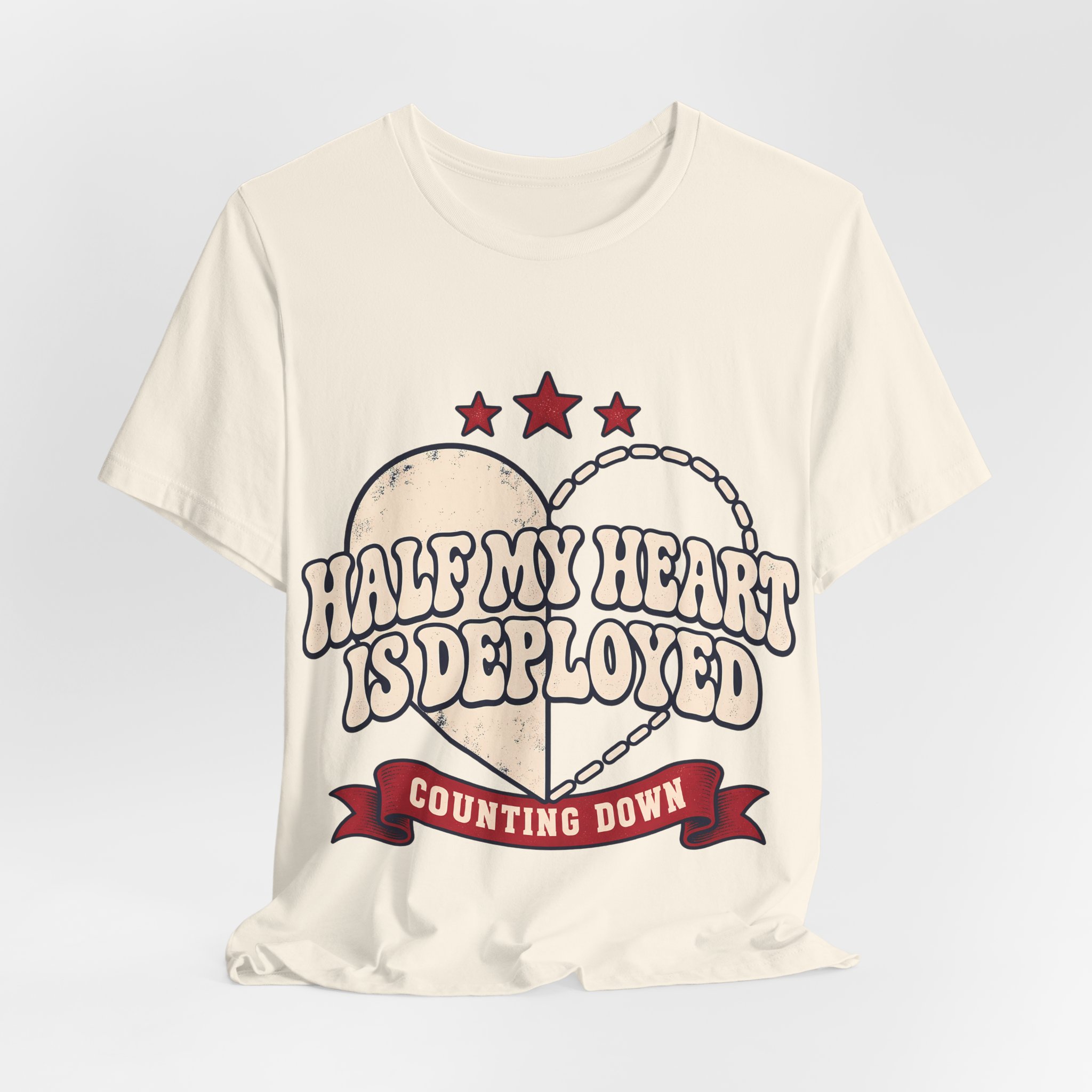 Half My Heart Is Deployed Soft Cotton Tee - Image 12