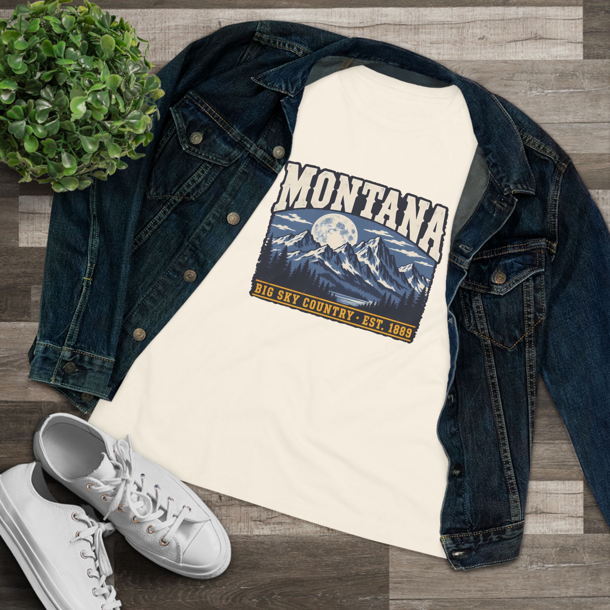 Montana Big Sky Country Women's Relaxed Tee in Natural