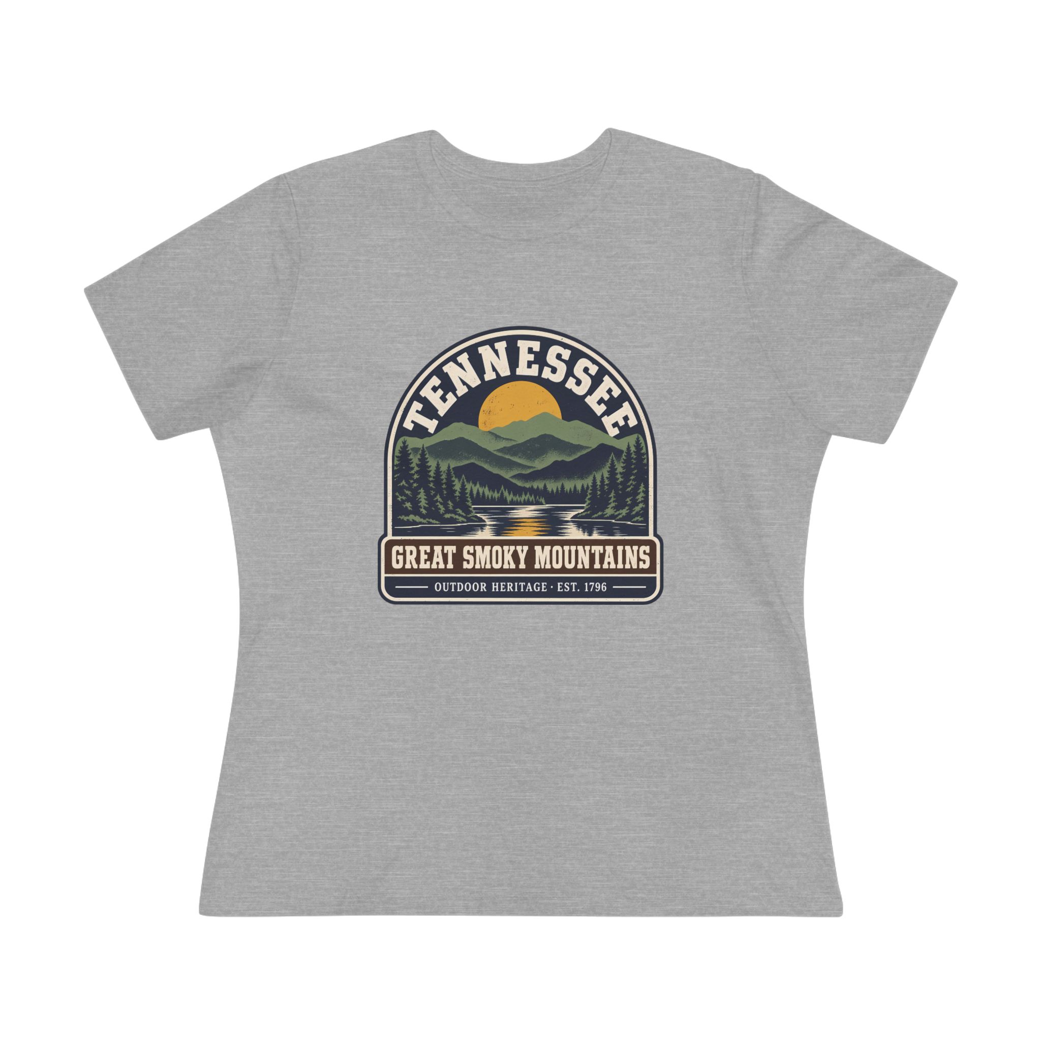 Tennessee Great Smoky Mountains Women's Relaxed Tee in Athletic Heather, front view