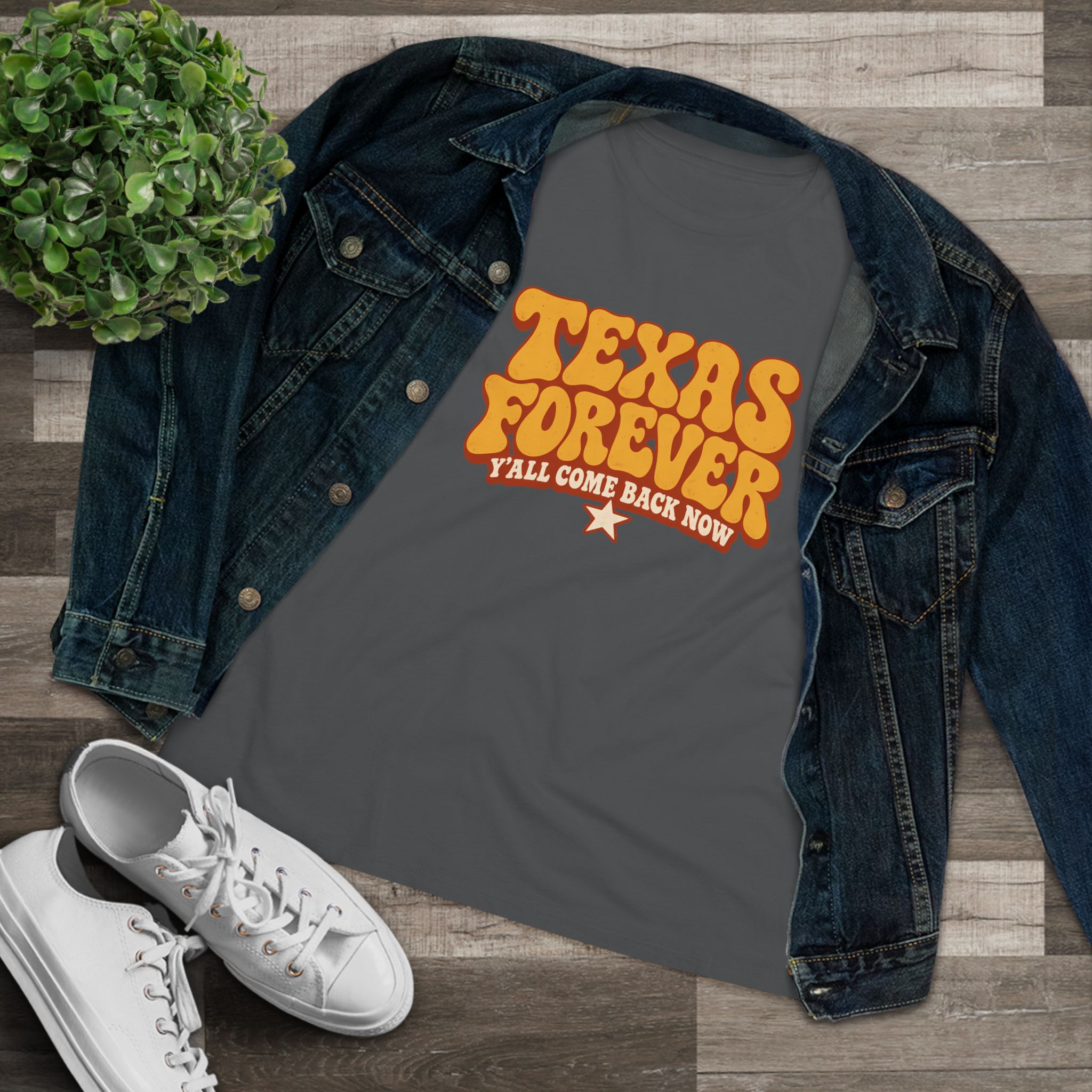 Texas Forever Women's Relaxed Tee in Asphalt