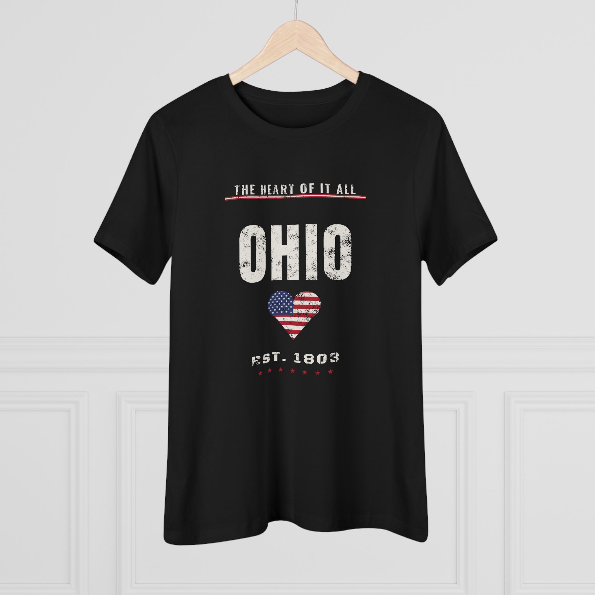Ohio Heart of It All Women's Relaxed Tee in Black