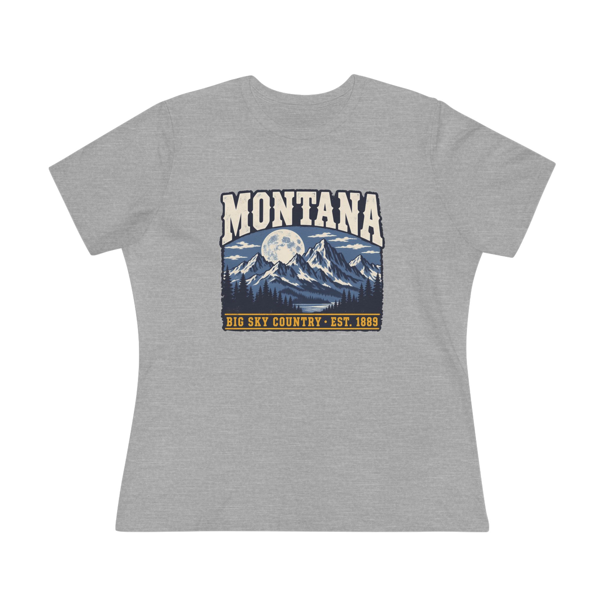 Montana Big Sky Country Women's Relaxed Tee in Athletic Heather, front view