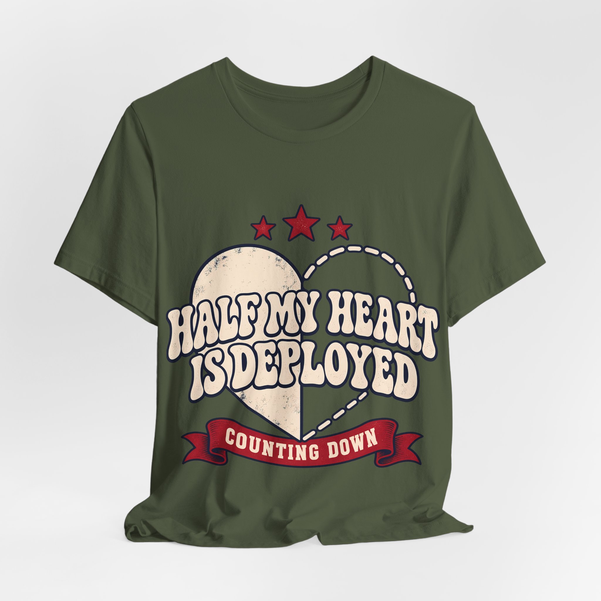 Half My Heart Is Deployed Soft Cotton Tee - Image 16