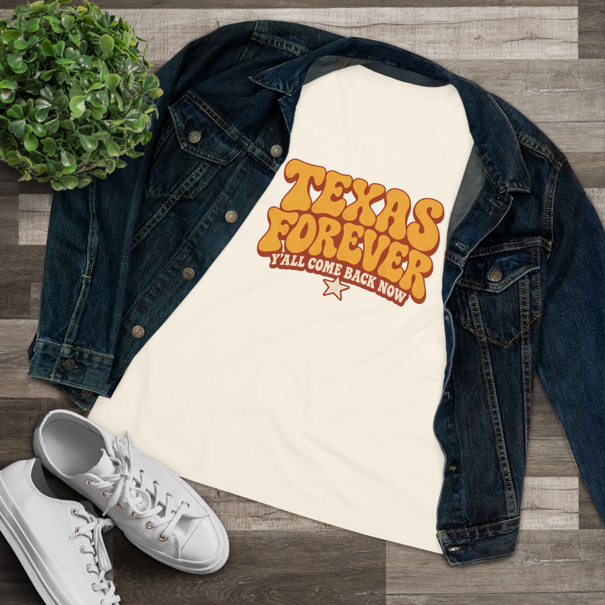 Texas Forever Women's Relaxed Tee in Natural