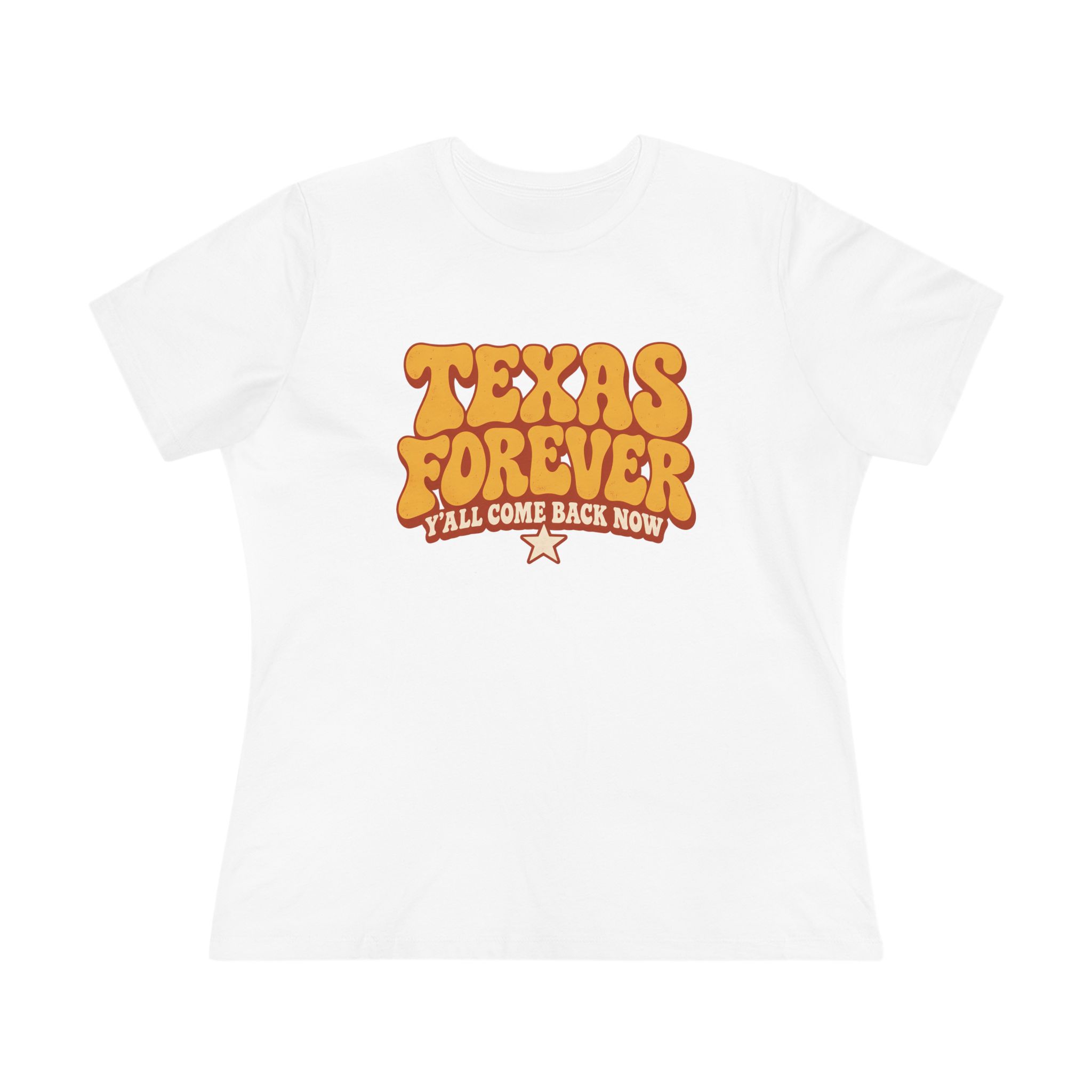Texas Forever Women's Relaxed Tee in White, front view
