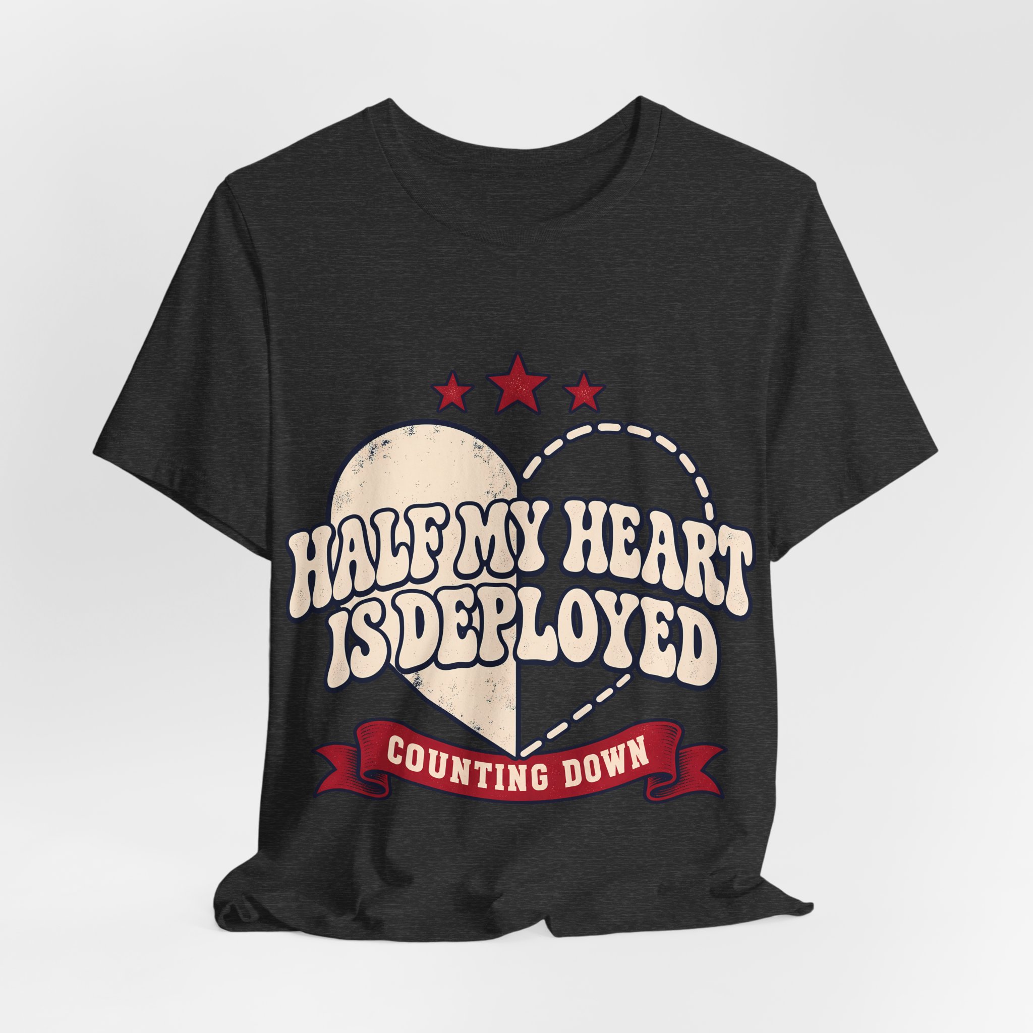 Half My Heart Is Deployed Soft Cotton Tee - Image 24