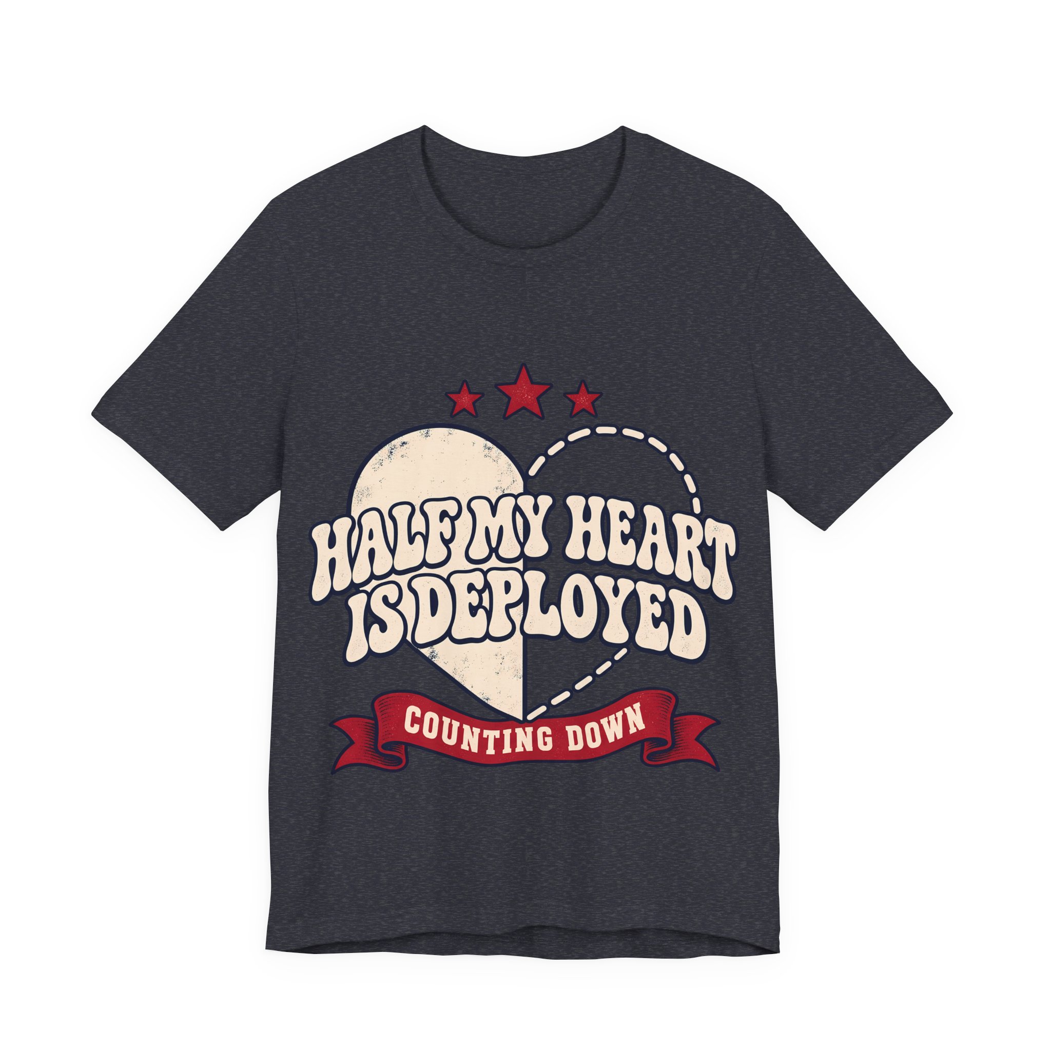 Half My Heart Is Deployed Soft Cotton Tee - Image 25