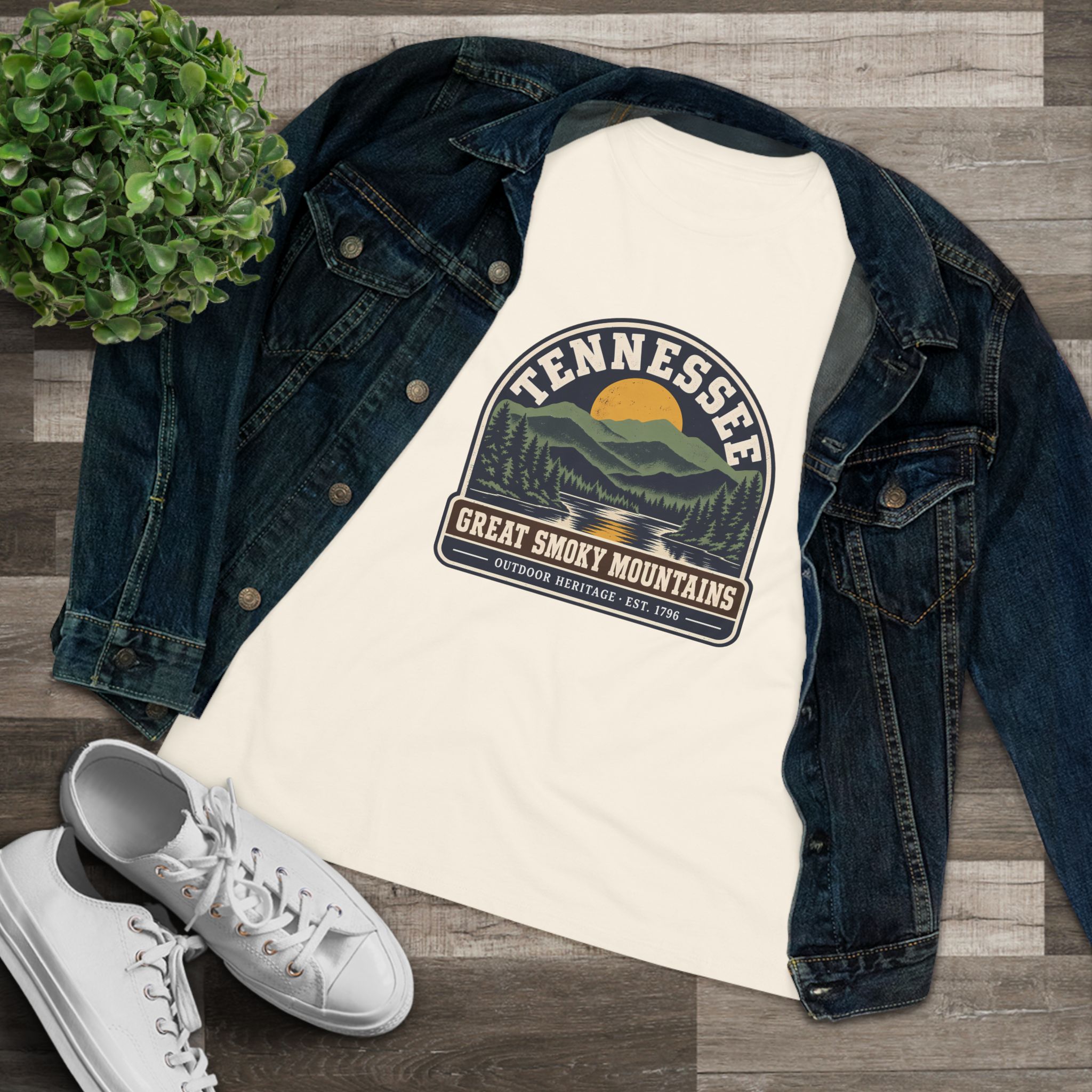 Tennessee Great Smoky Mountains Women's Relaxed Tee in Natural