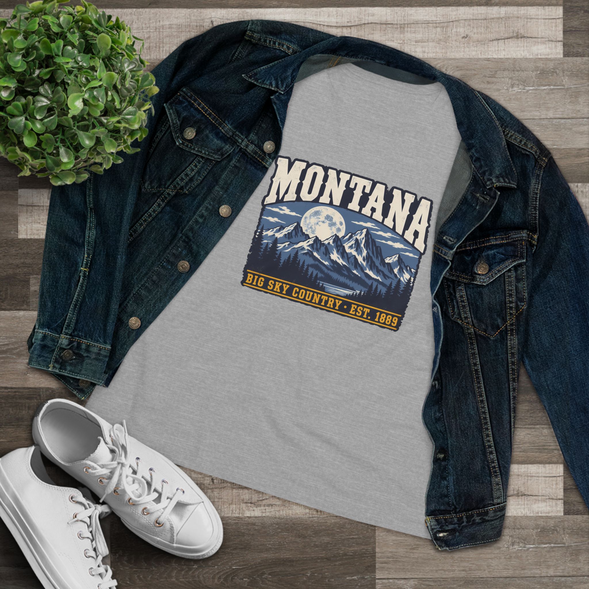 Montana Big Sky Country Women's Relaxed Tee in Athletic Heather