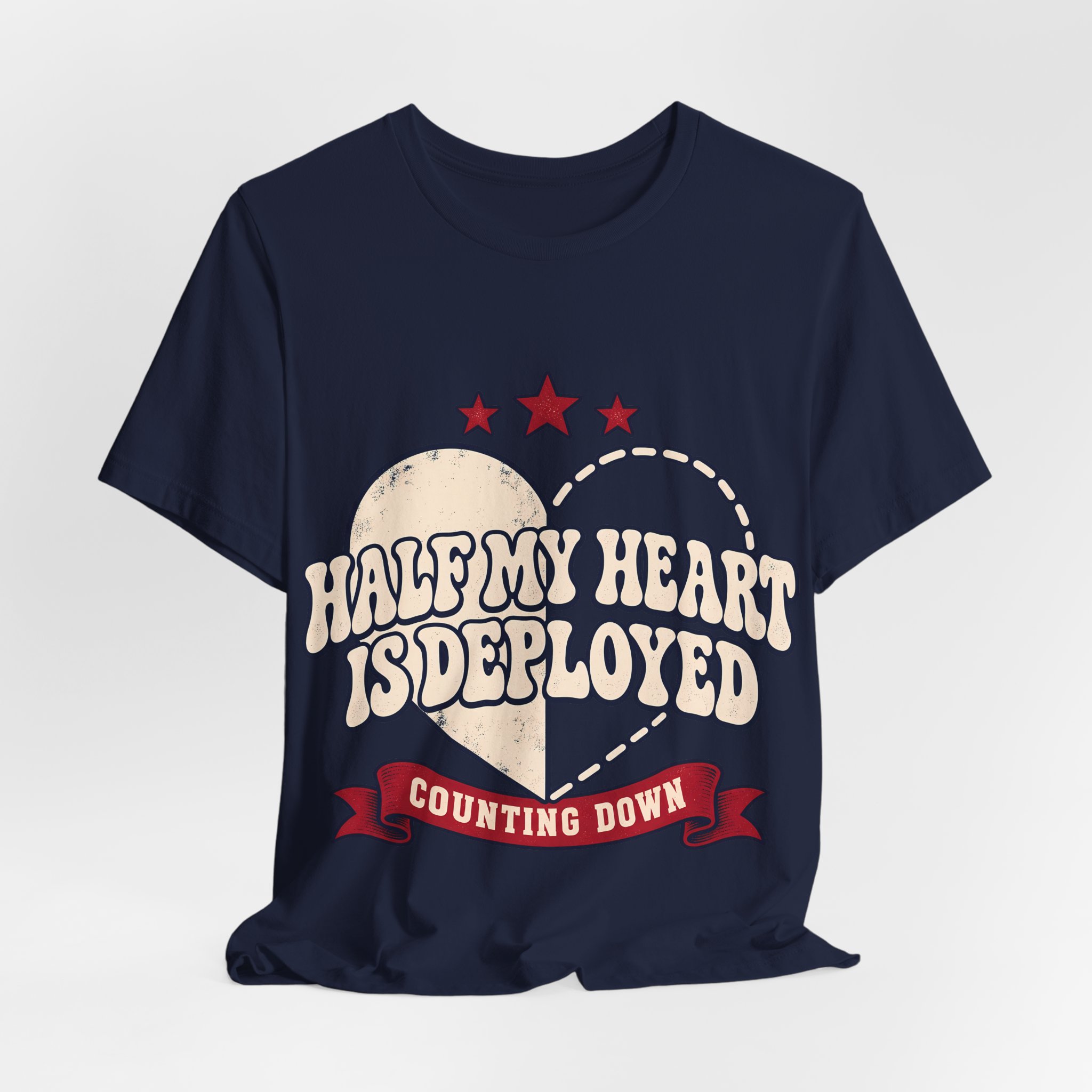 Half My Heart Is Deployed Soft Cotton Tee - Image 32